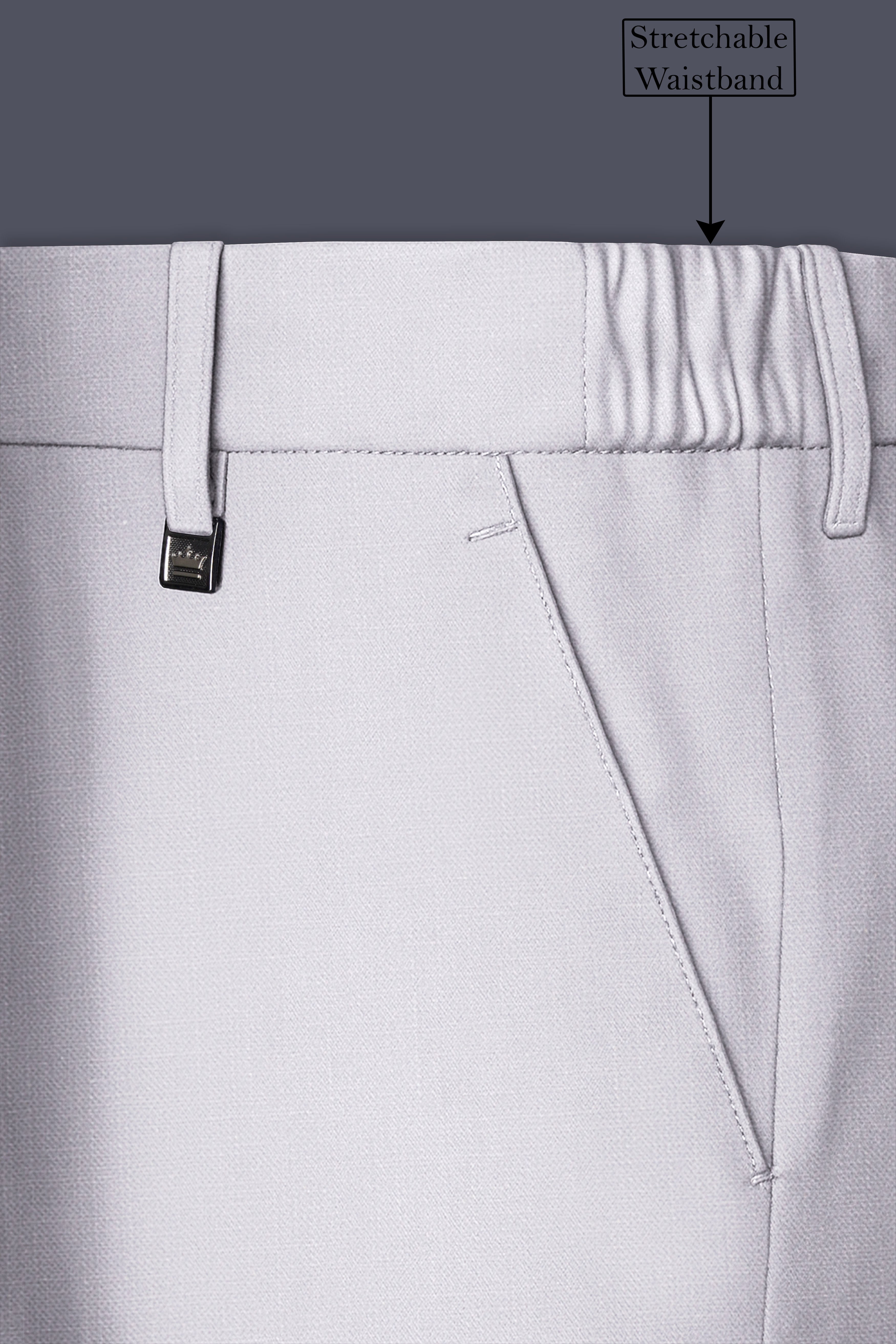 Aristo-Alto Gray Luxurious Linen Stretchable Waistband Pant