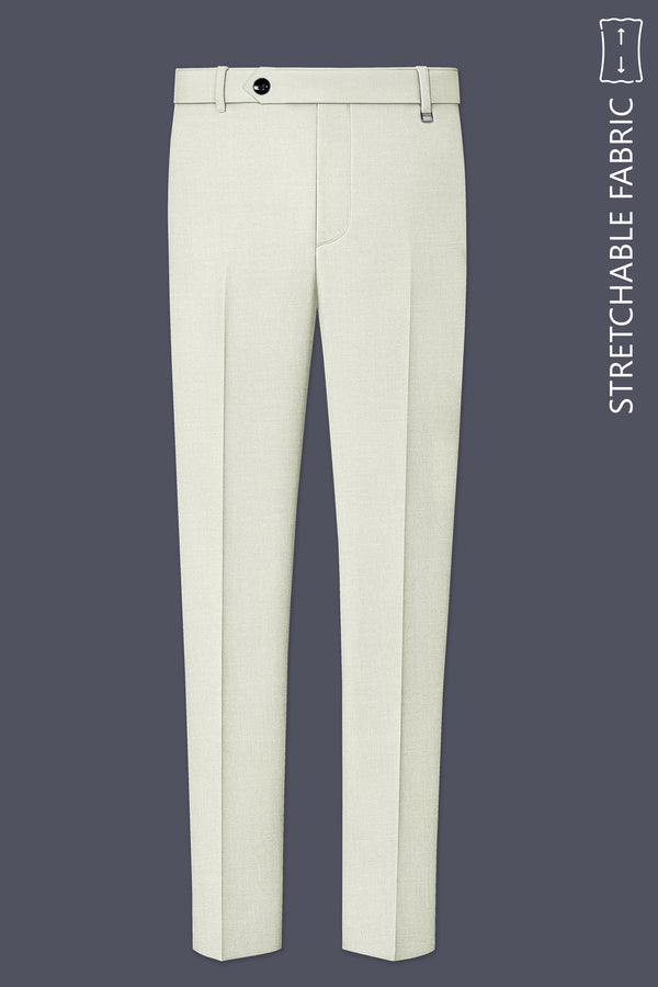 Viridale-Periglacial Green Luxurious Linen Stretchable Waistband Pant