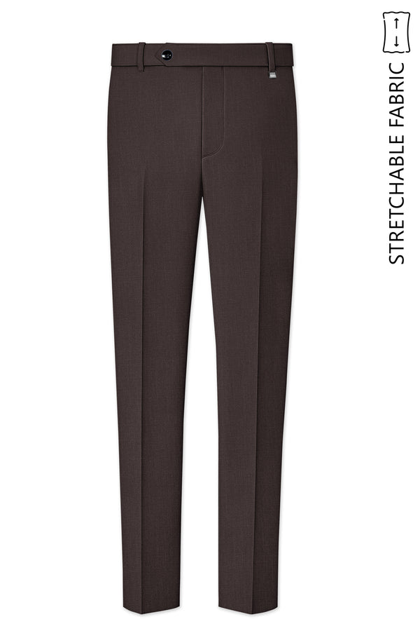 Terrivo-Zeus Brown Luxurious Linen Stretchable Waistband Pant