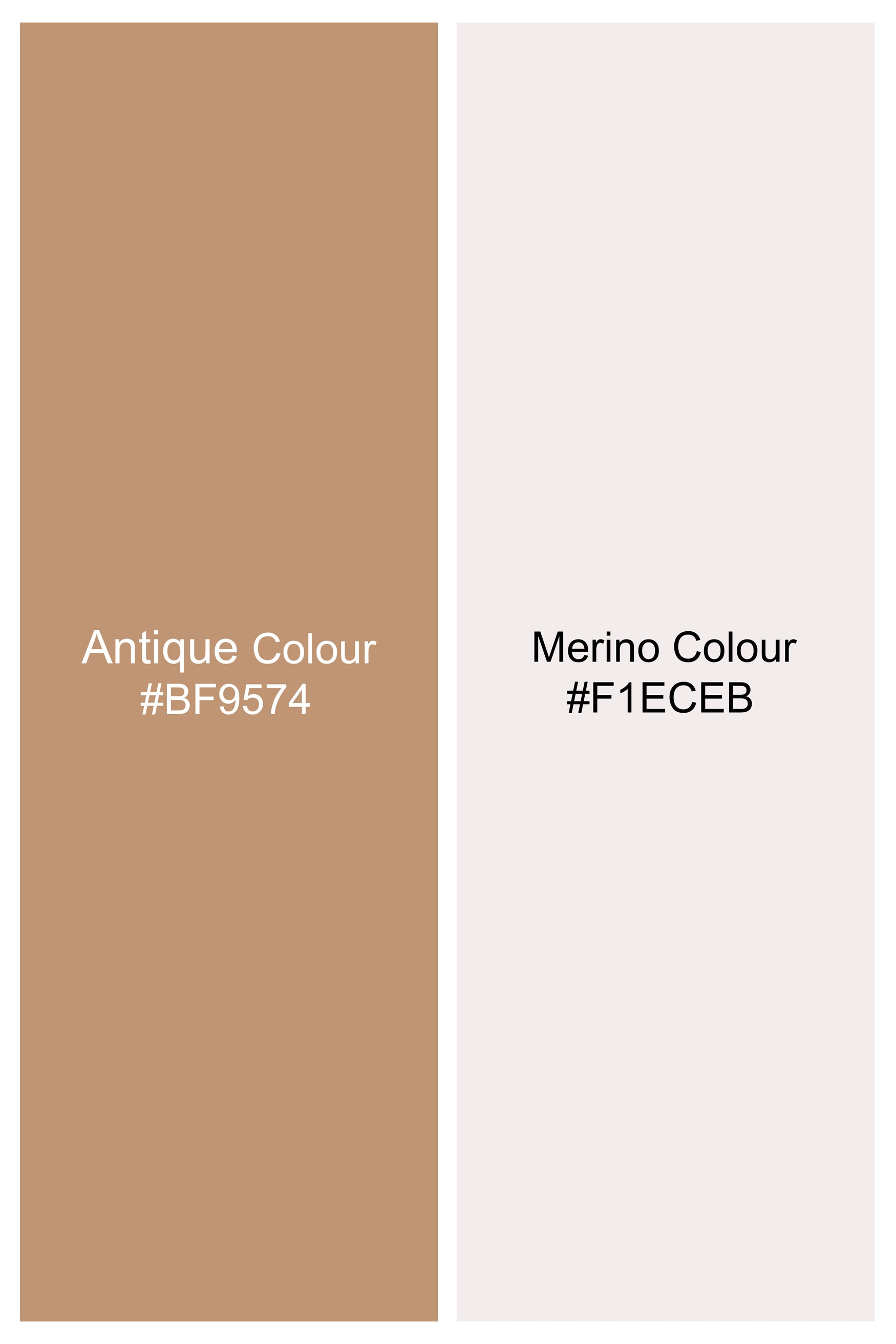 Zigvara-Antique Brown and Merino Cream Zig Zag Cotton Thread Embroidered Designer Stretchable Waistband Pant