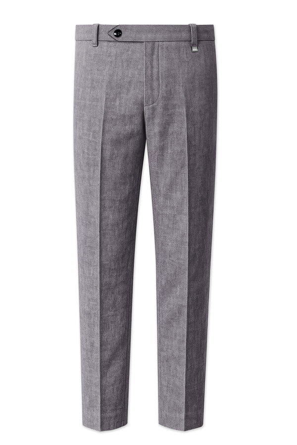 Cinerro-Monsoon Gray Luxurious Linen Stretchable Waistband Pant