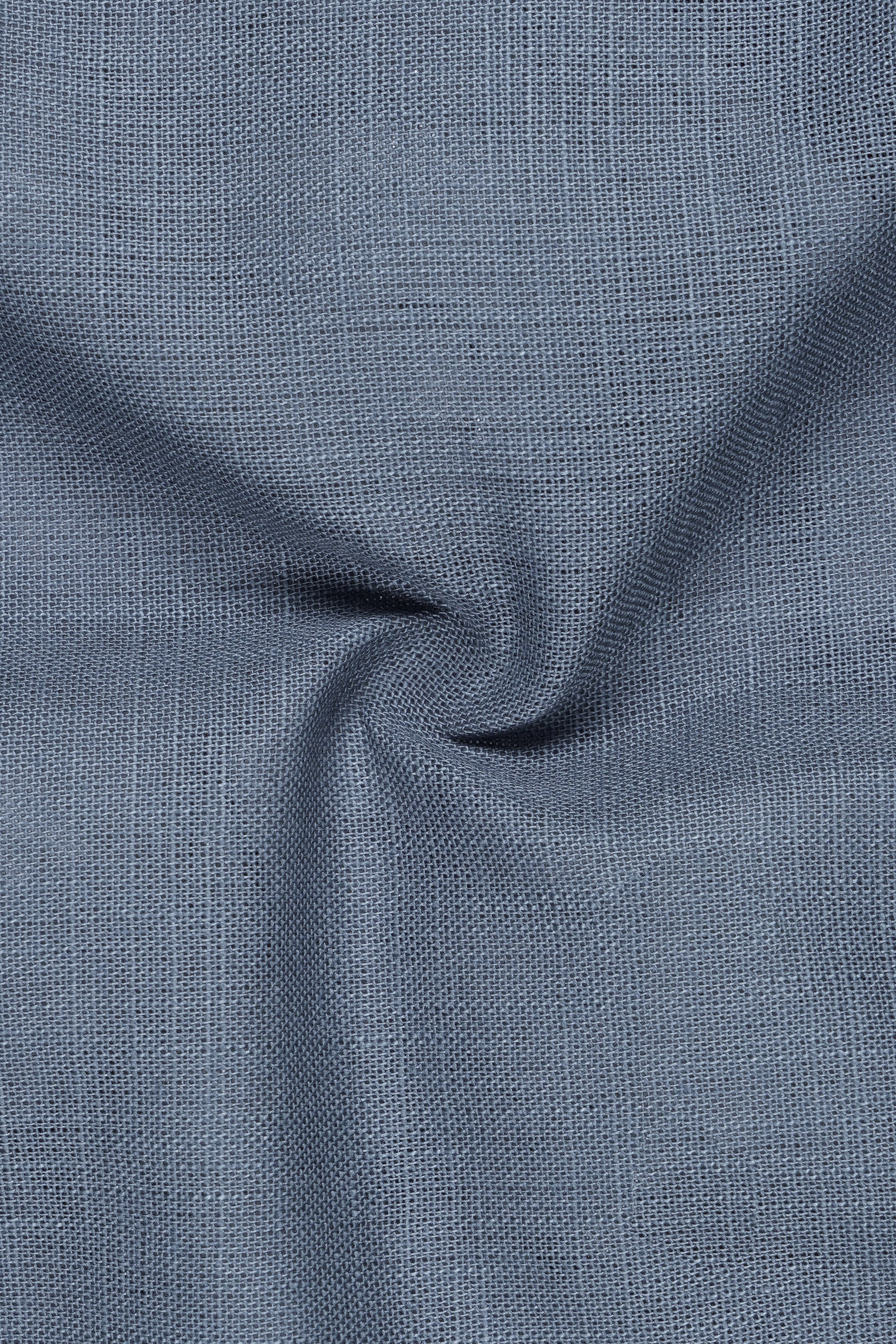 Azurven-Cadet Blue Luxurious Linen Stretchable Waistband Pant