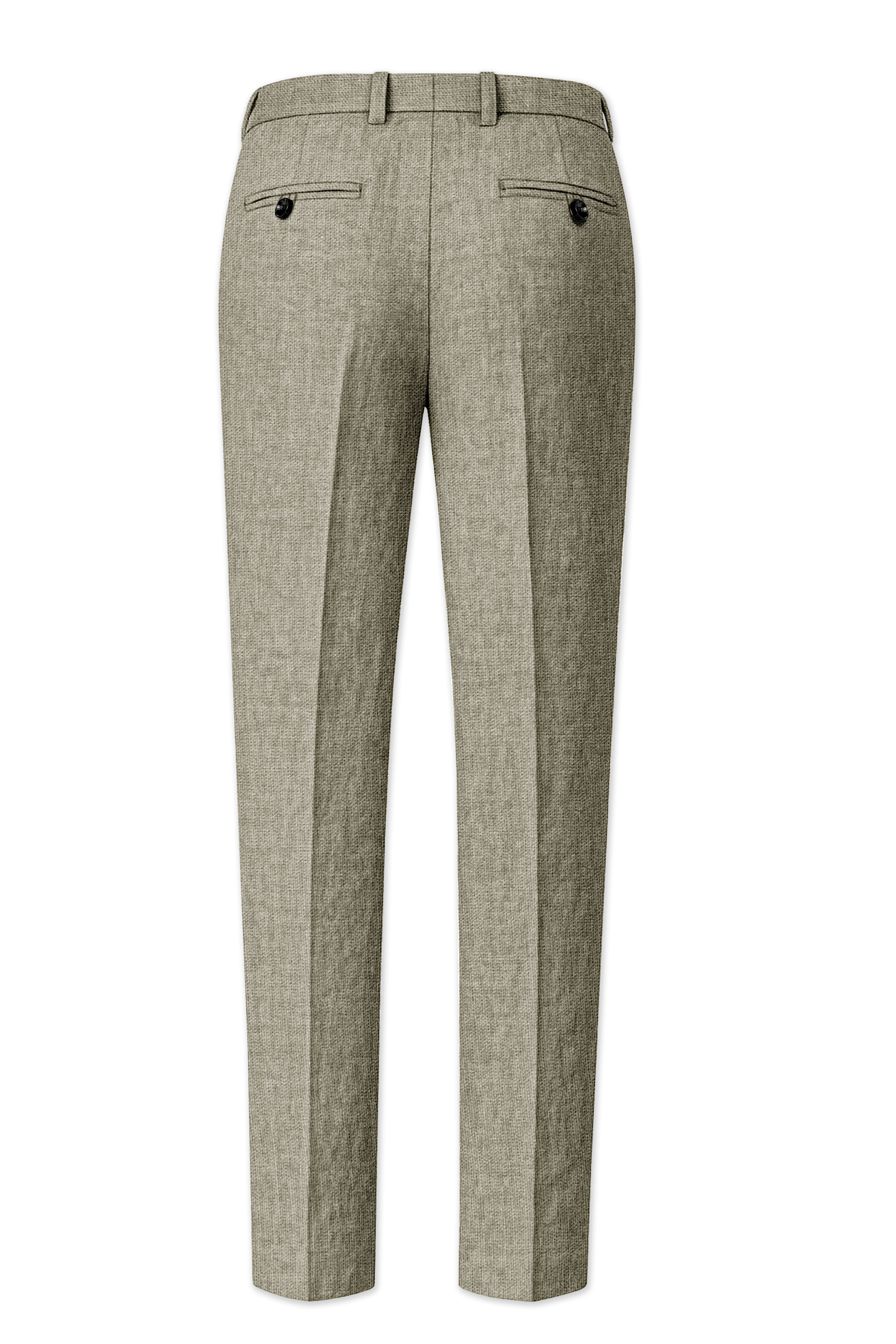 Virenza-Thistle Green Luxurious Linen Stretchable Waistband Pant