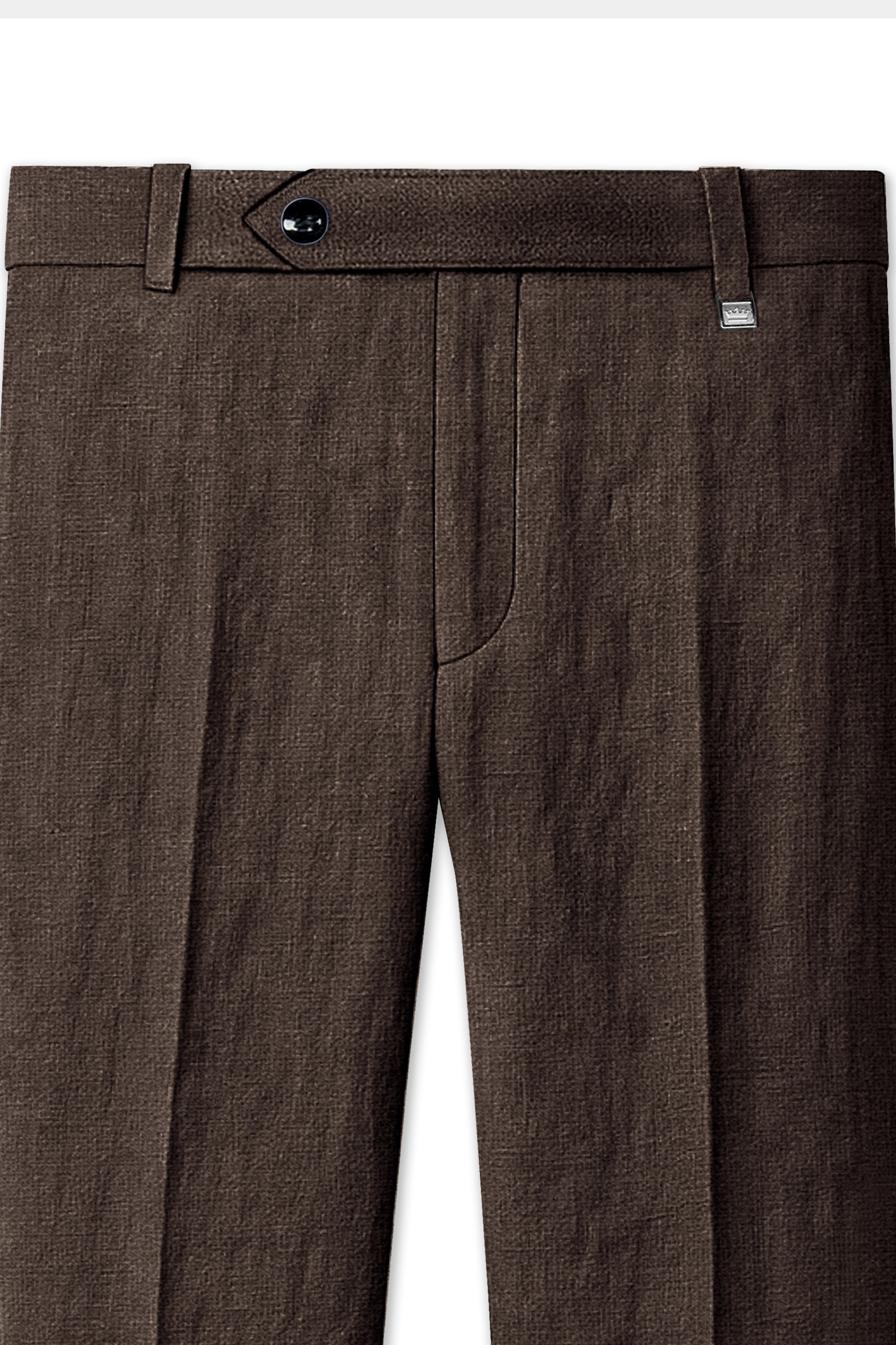 Terravo-Bistre Brown Luxurious Linen Stretchable Waistband Pant