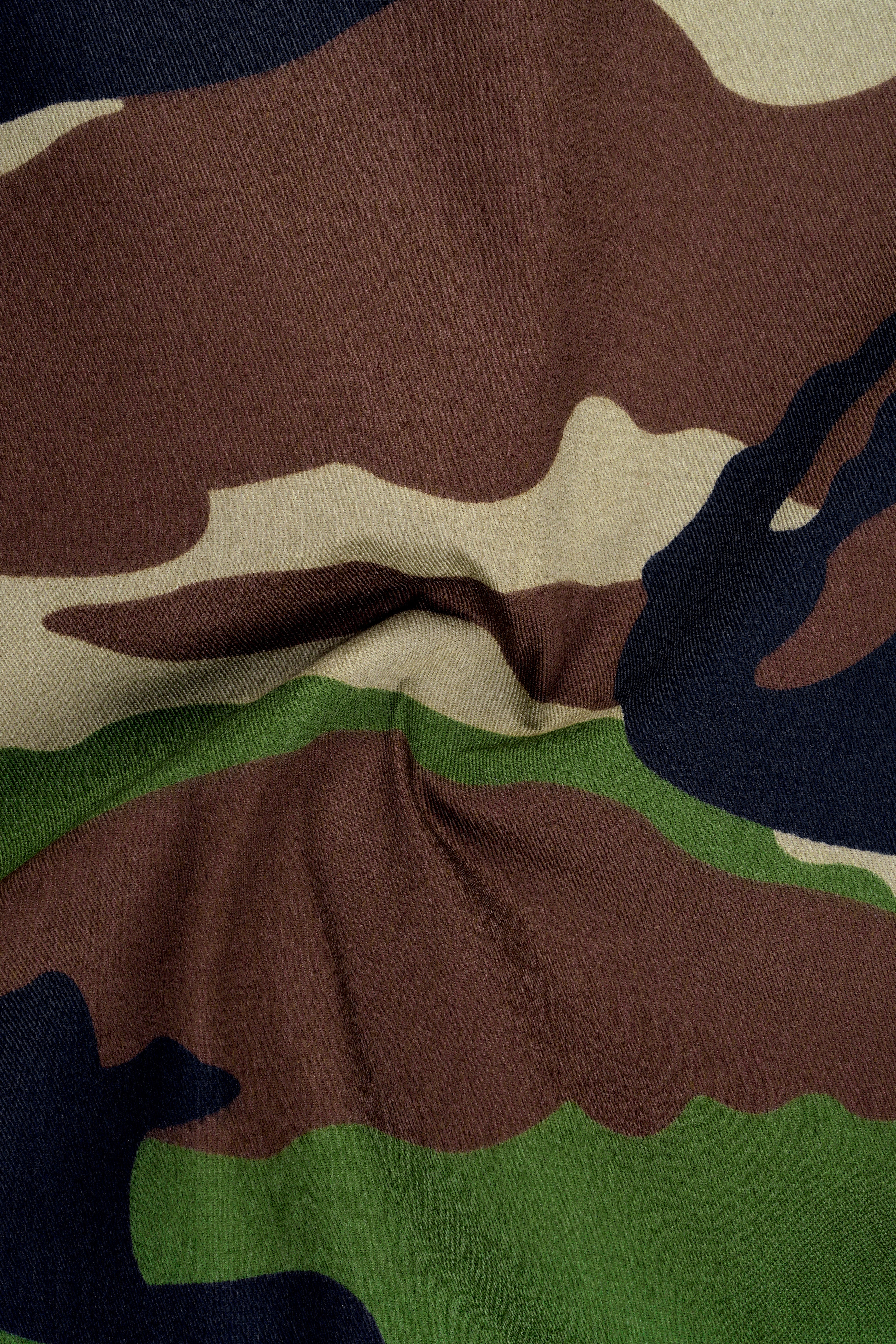 Aurever-Beaver Brown and Finch Green Camouflage Printed Premium Cotton Stretchable Waistband Pant