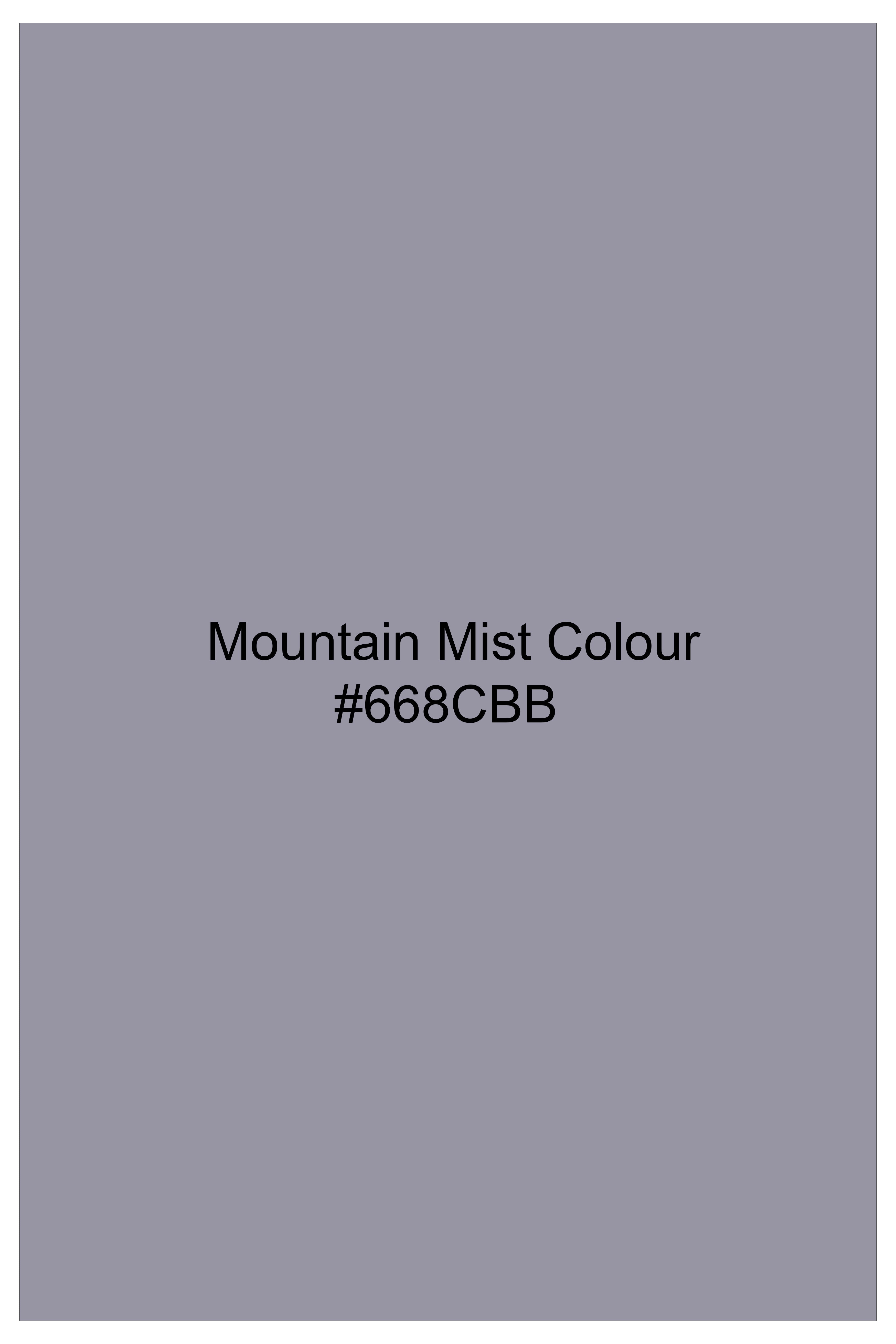 Alpine-Mountain Mist Gray Textured Tweed Stretchable Waistband Pant