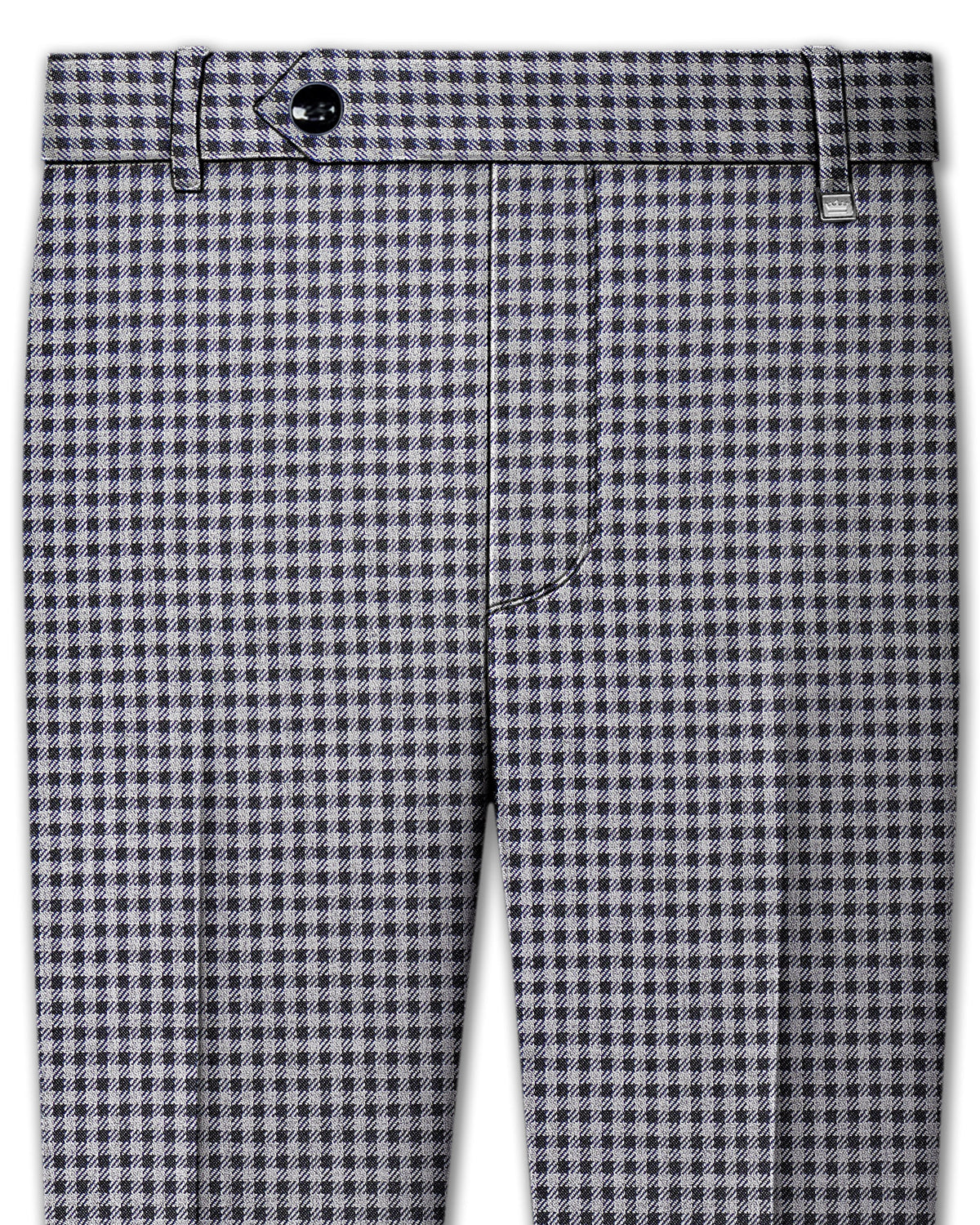 Graphite-Metallic Gray And Tuatara Gingham Checks Plaid Premium Wool ...