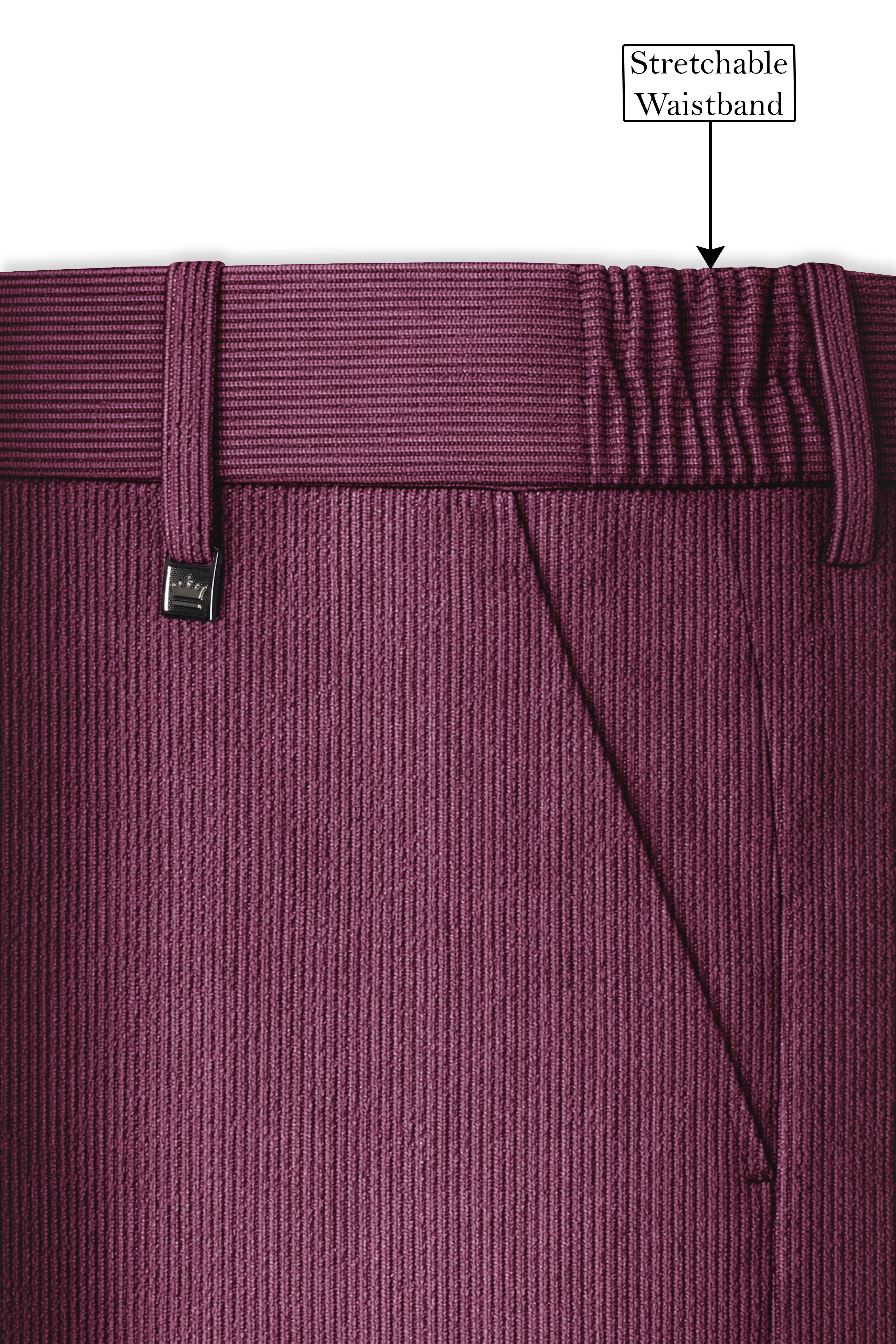 Roselux-Cosmic Pink Corduroy Premium Stretchable Waistband Pant