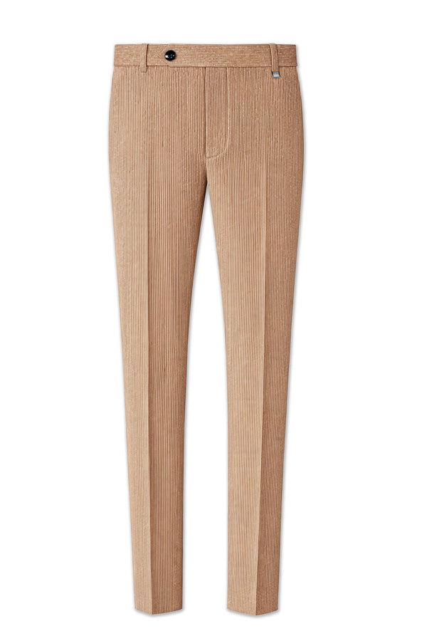 Cordenza-Muesli Brown Corduroy Premium Stretchable Waistband Pant