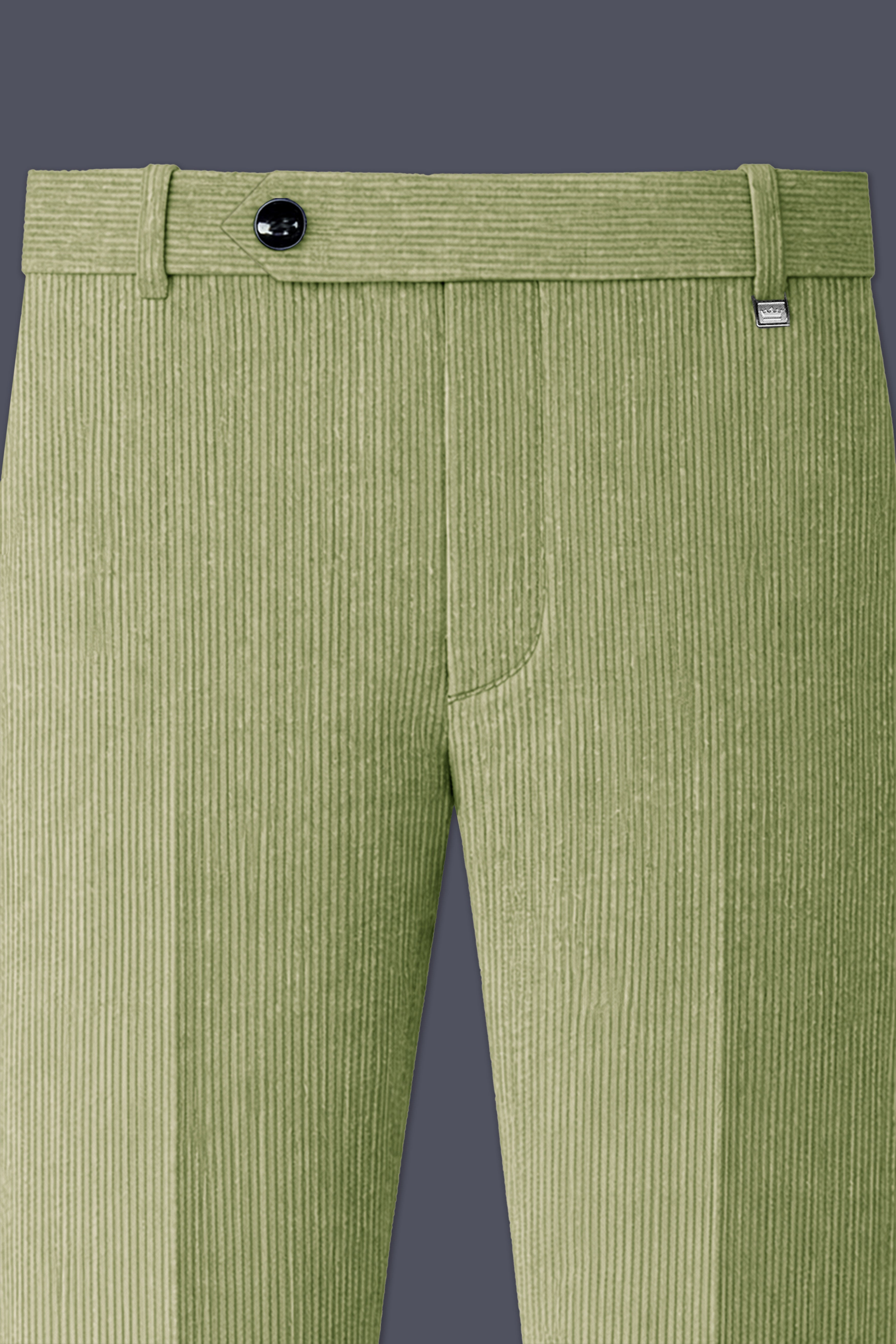Aurethist-Thistle Green Corduroy Premium Stretchable Waistband Pant