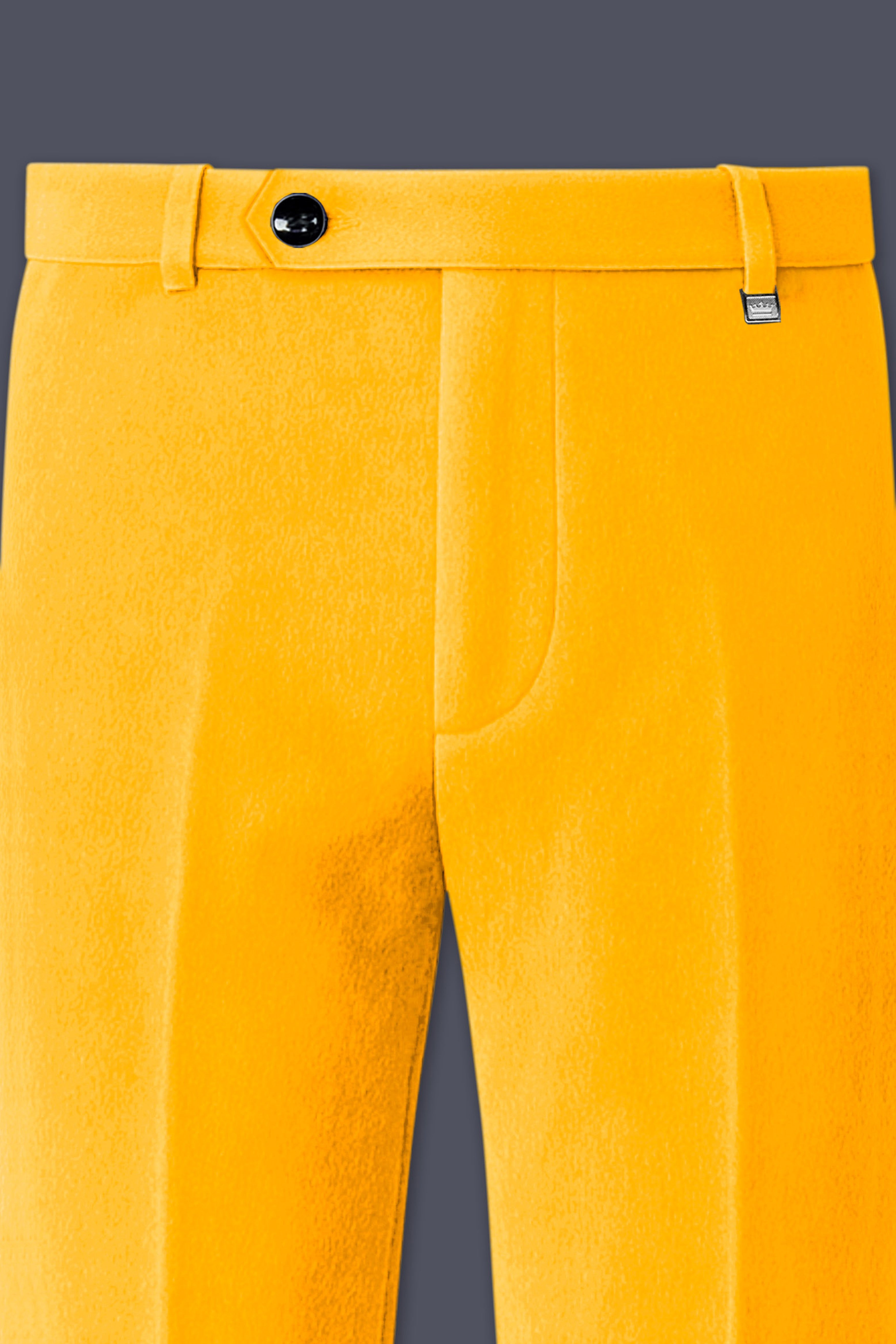 Marquis-Selective Yellow Velvet Stretchable Waistband Pant