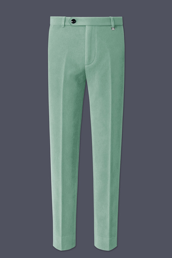 Viridian-Oxley Green Velvet Stretchable Waistband Pant