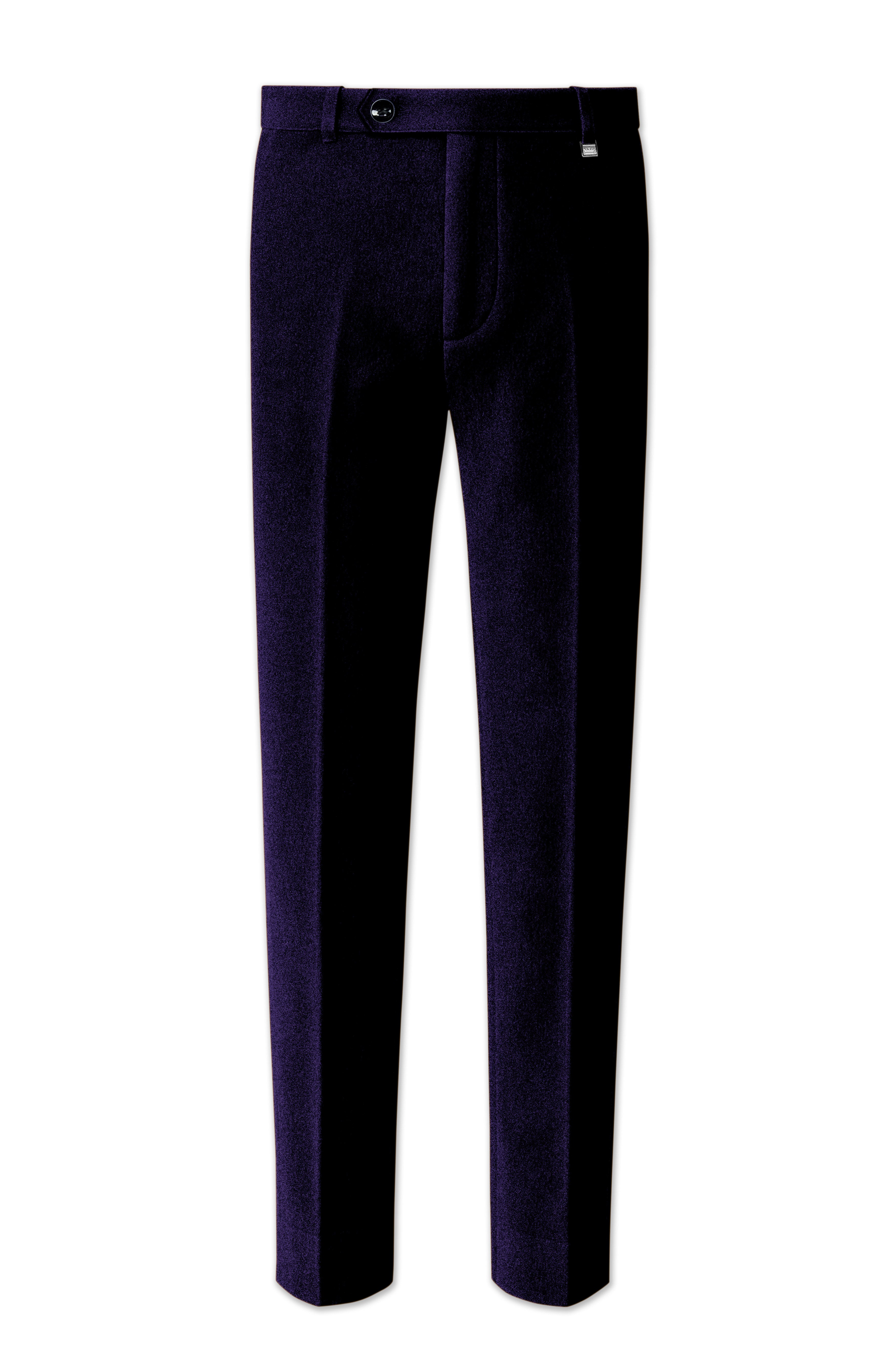 Majesty-Affair Royal Purple Velvet Stretchable Waistband Pant