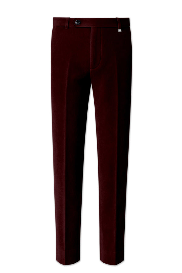 Heritage-Creole Maroon Velvet Stretchable Waistband Pant