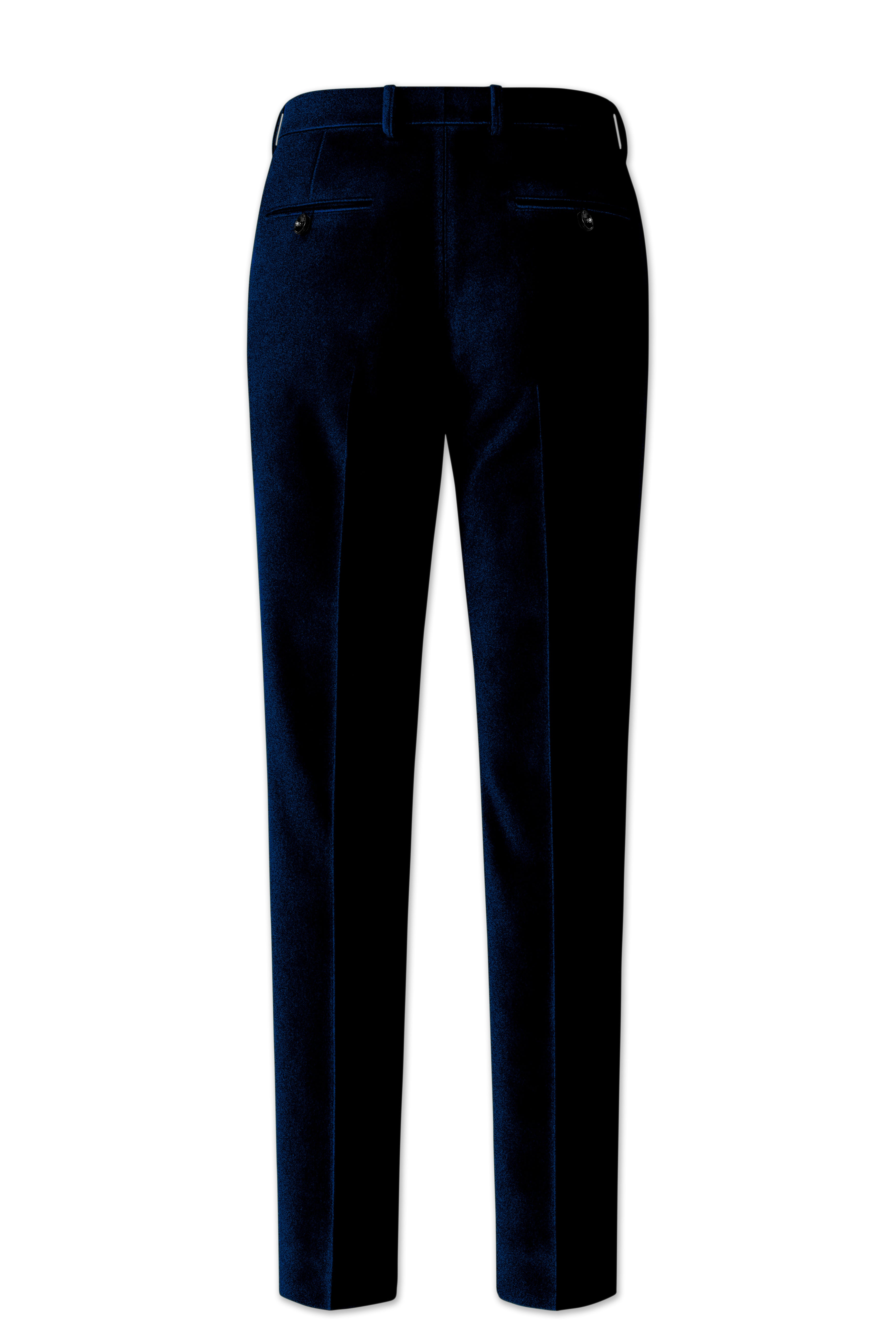 Ashen-Cinder Blue Velvet Stretchable Waistband Pant