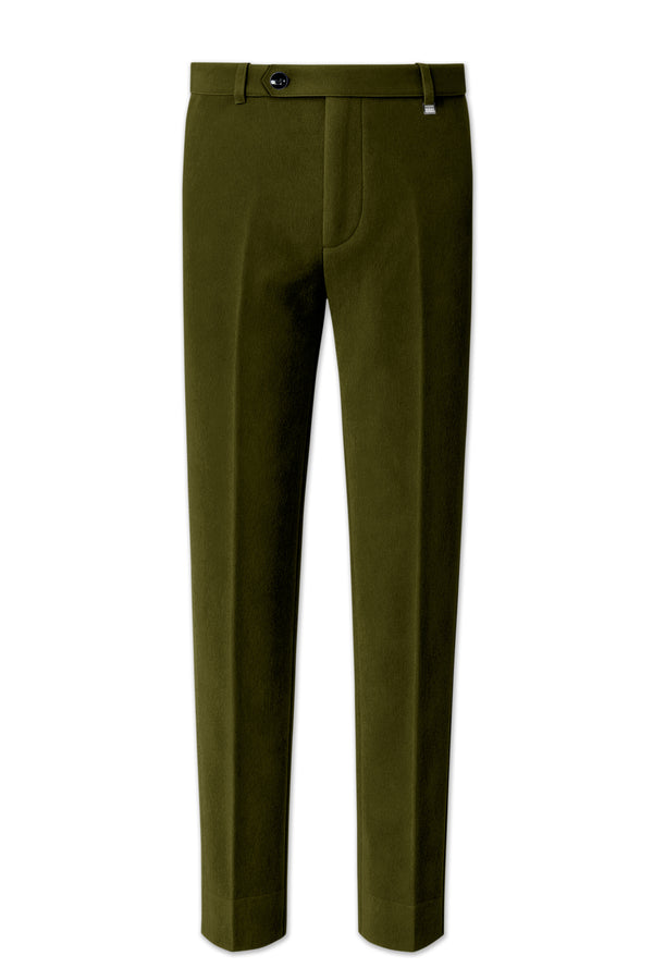 Hunter-Clinker Green Velvet Stretchable Waistband Pant
