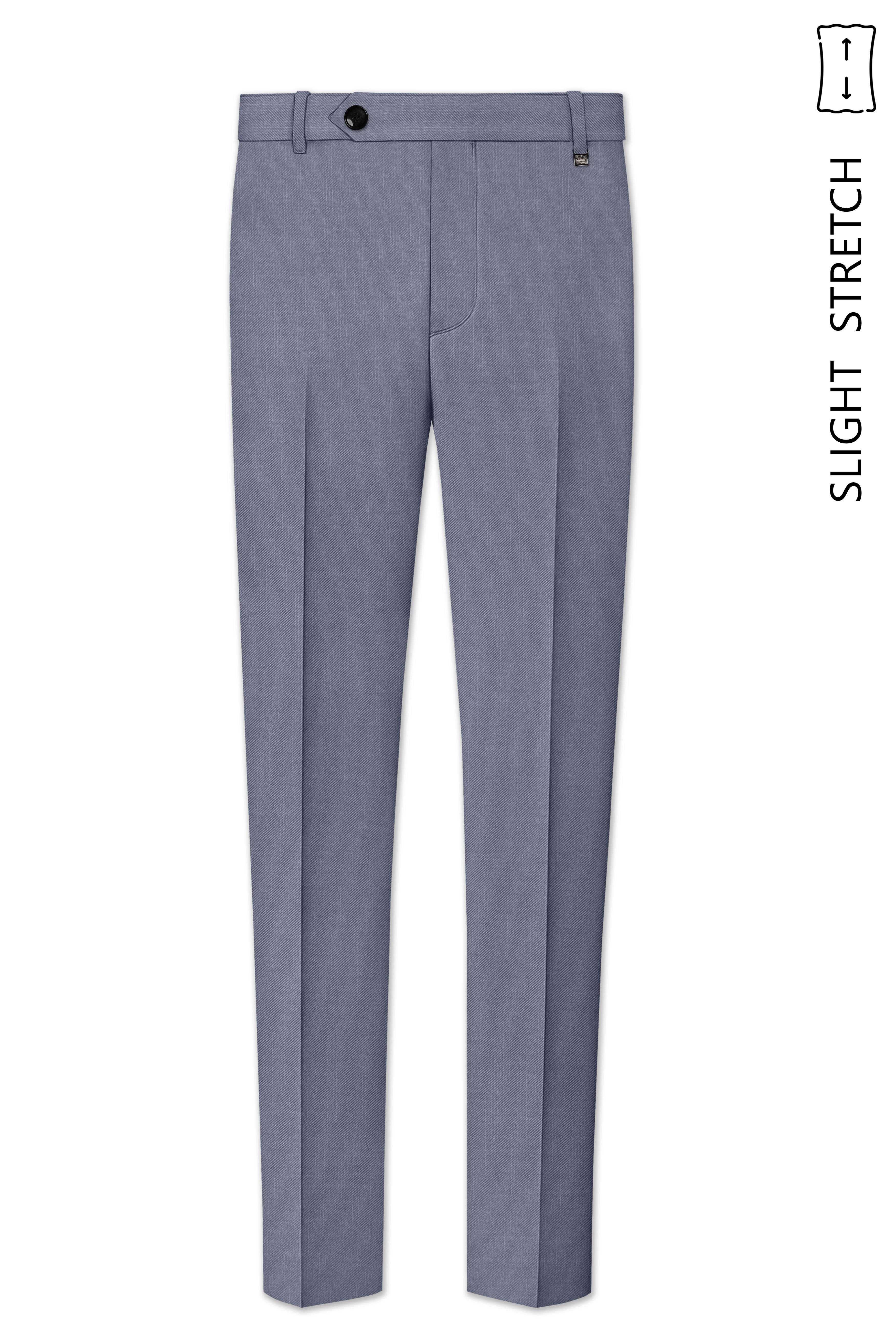 Grisoro-Storm Gray Wool Rich Slight Stretch Waistband Pant