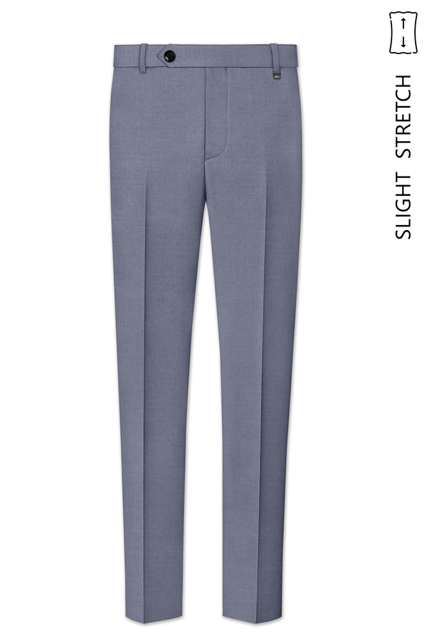 Grisoro-Storm Gray Wool Rich Slight Stretch Waistband Pant