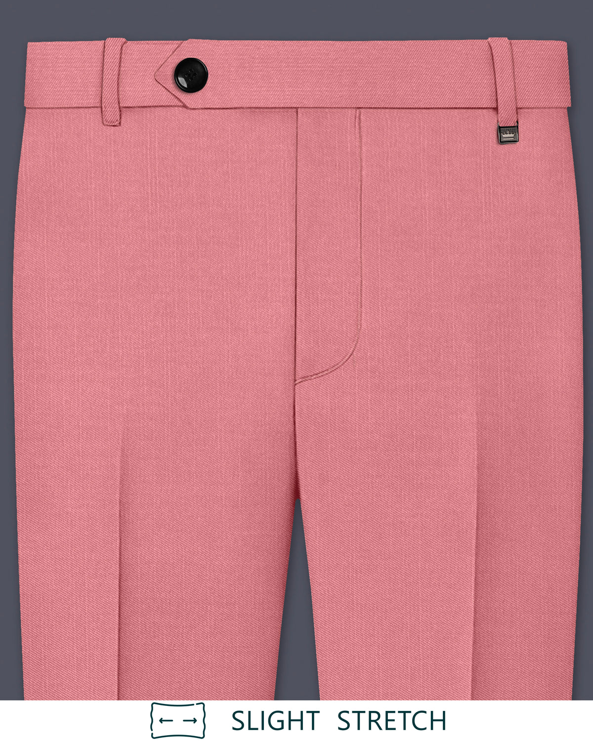 Solaro-Coral Orange Solid Premium Wool Rich Pant For Men.