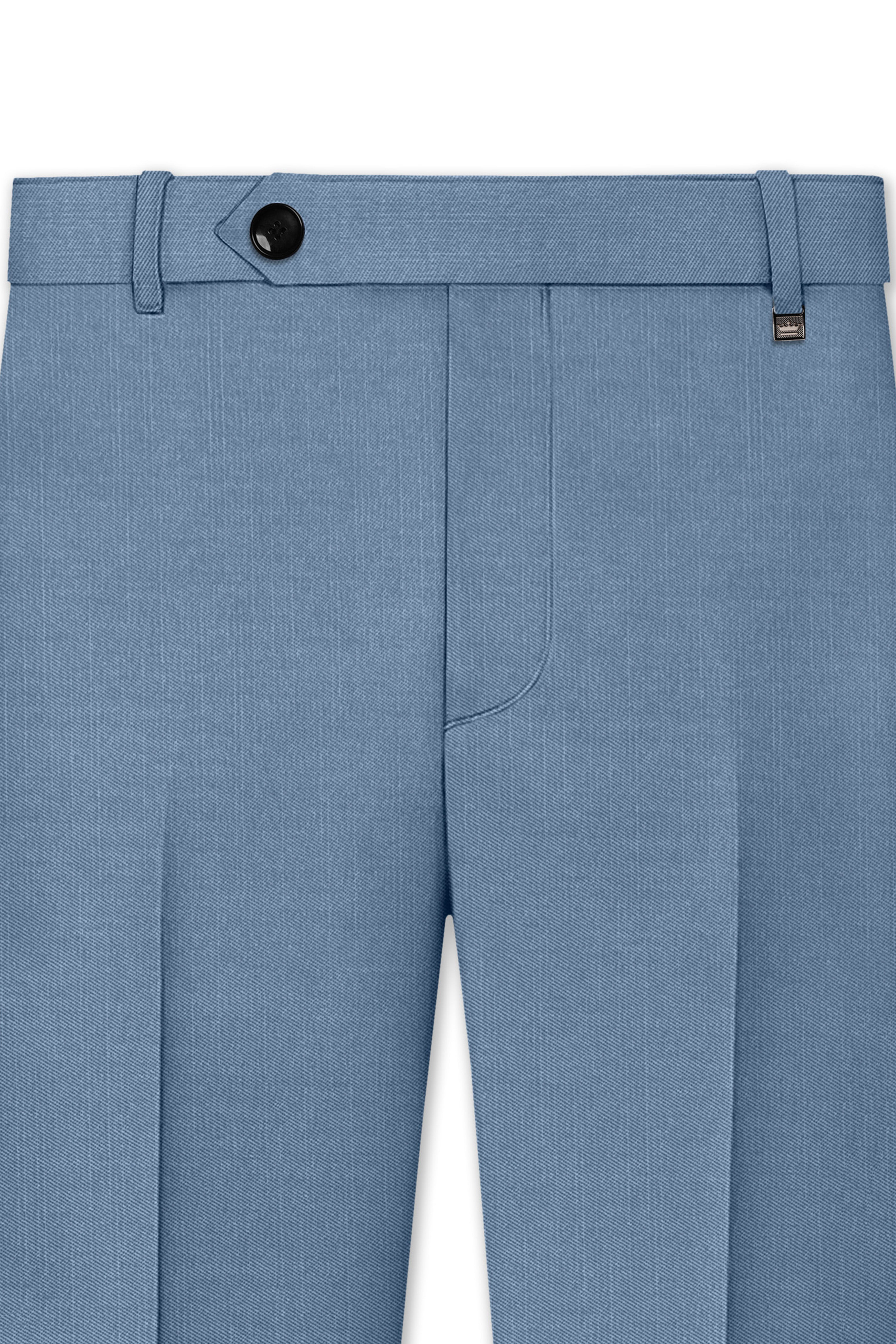 Celestor-Lynch Blue Wool Rich Slight Stretch Waistband Pant