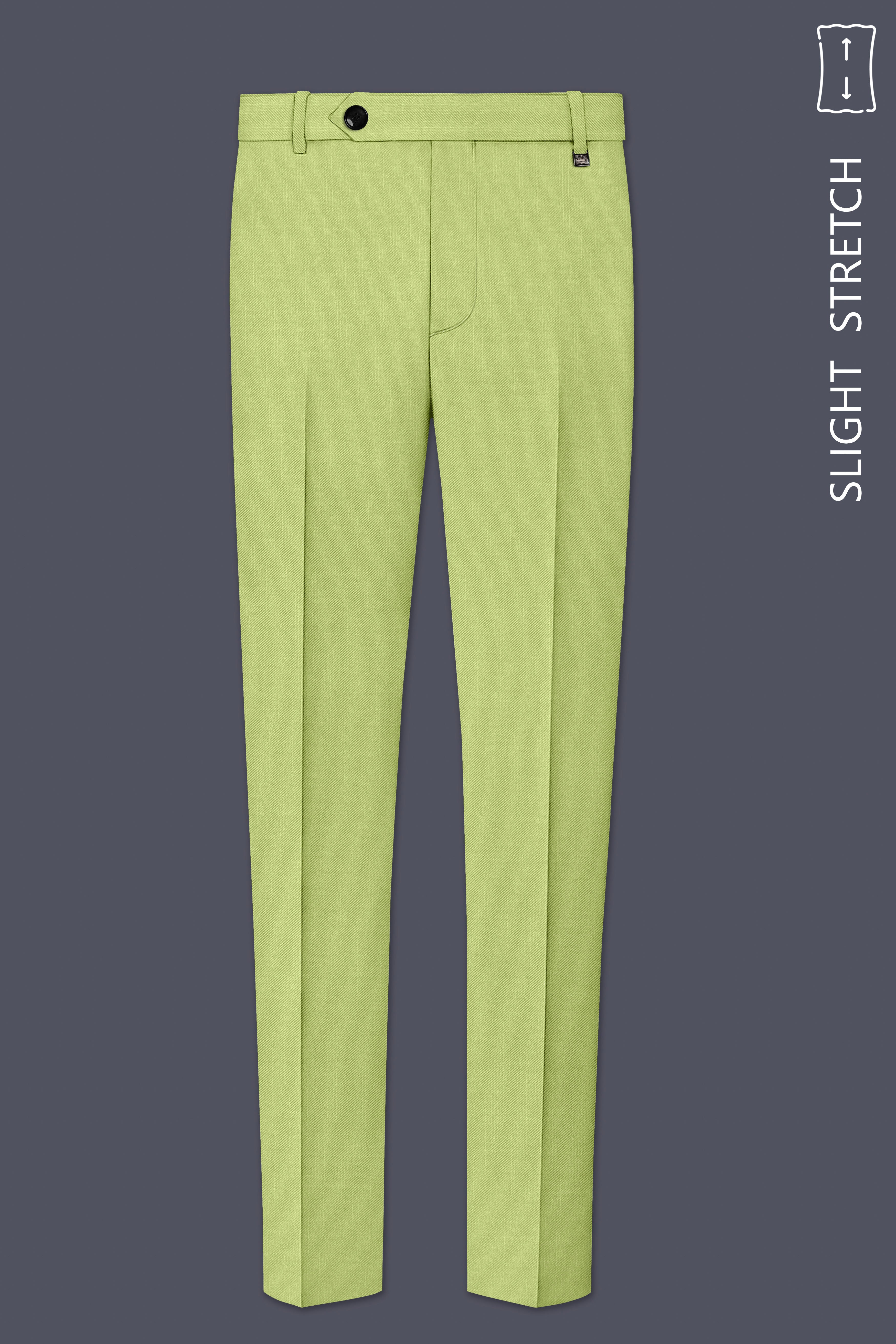 Ochre-Tan Yellow Wool Rich Slight Stretch Waistband Pant