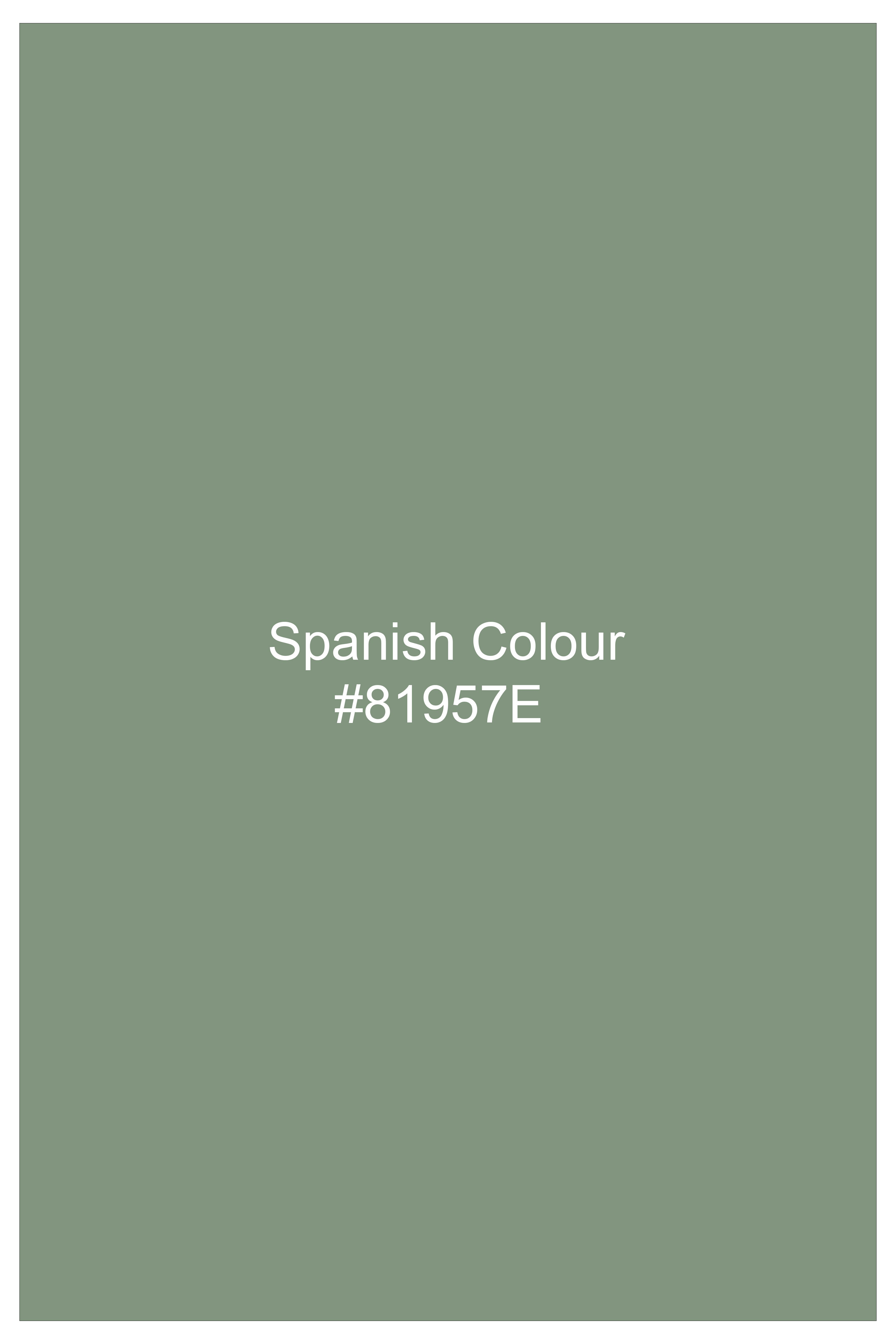 Basil-Spanish Green Wool Rich Slight Stretch Waistband Pant