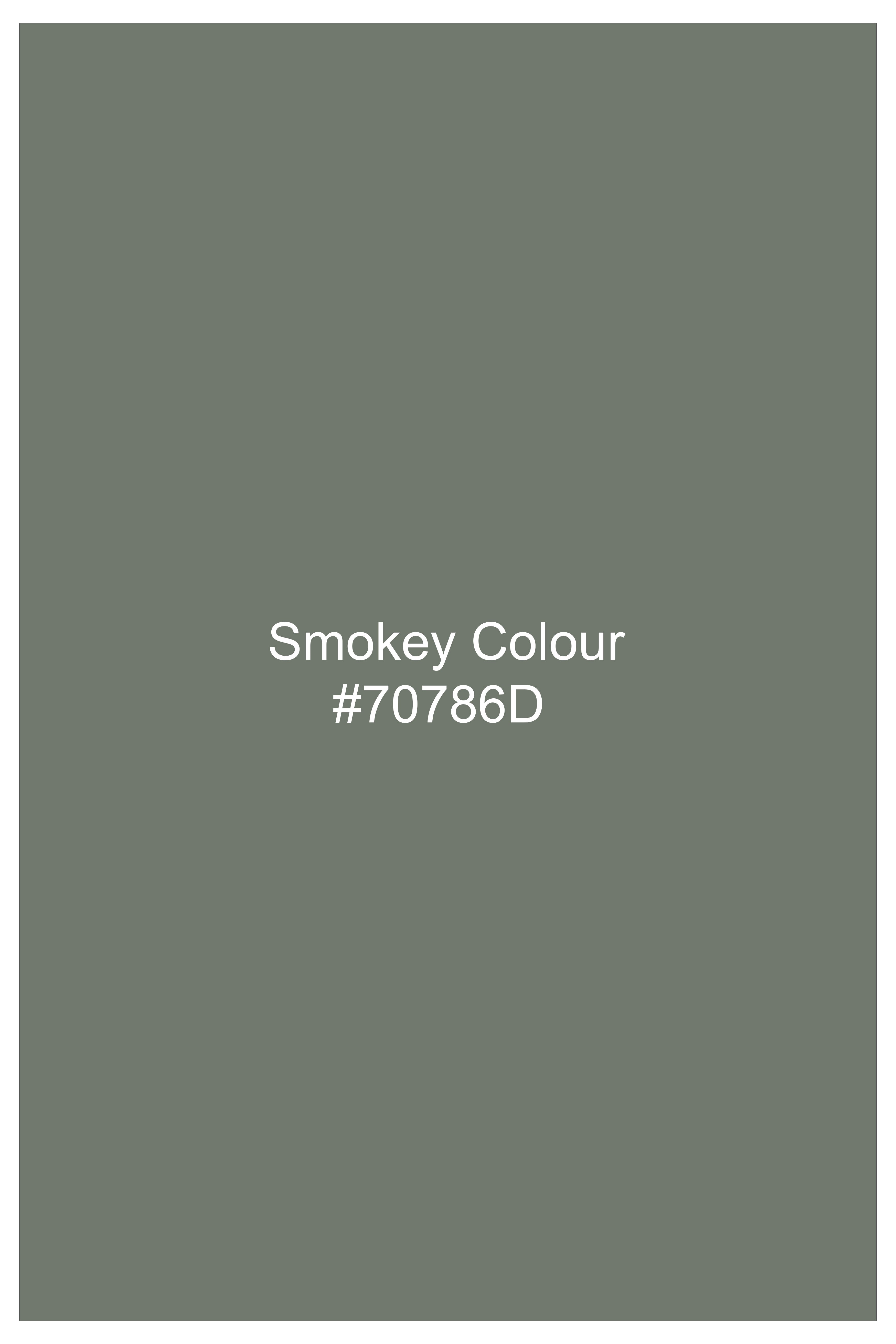 Sage-Smokey Green Wool Rich Slight Stretch Waistband Pant