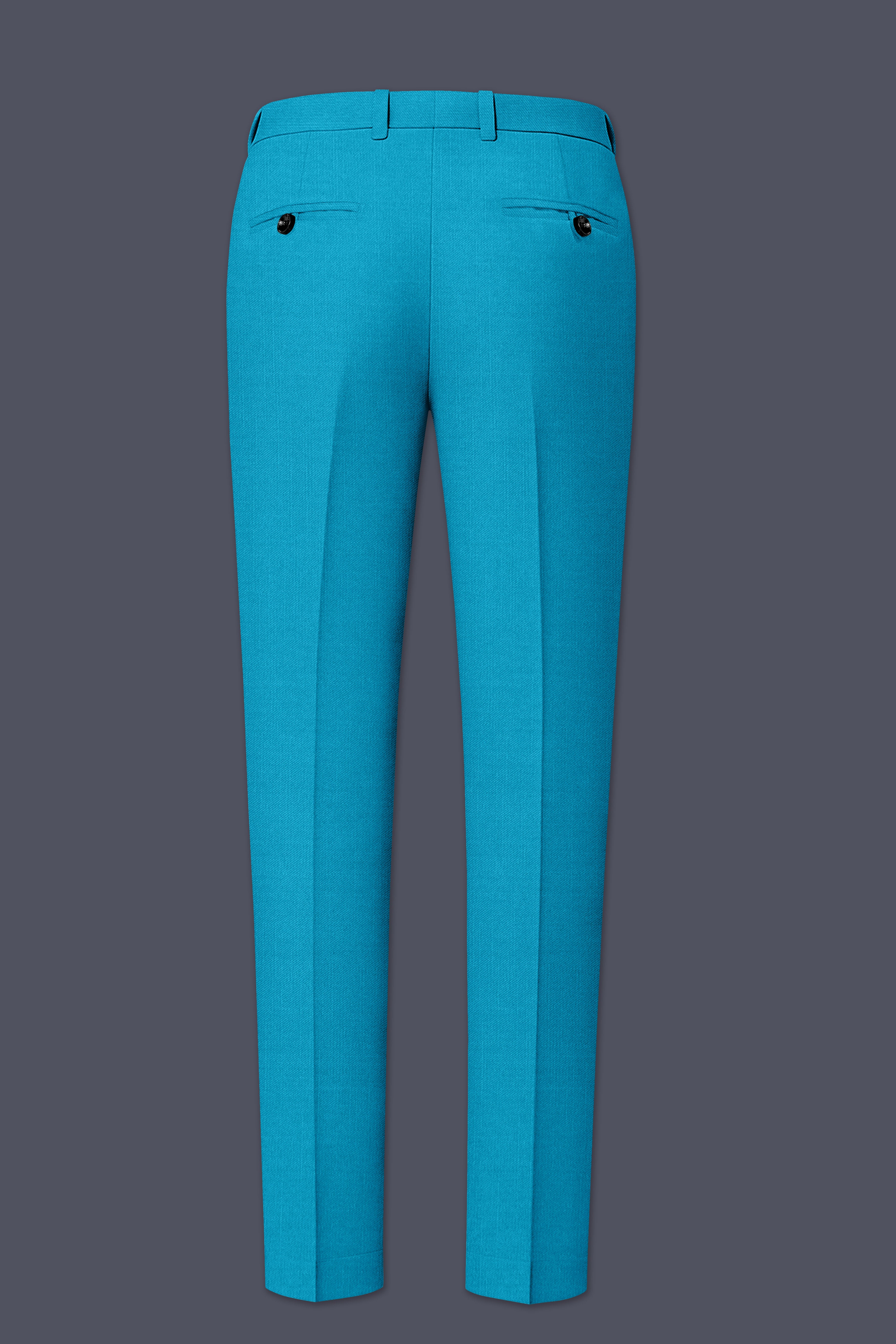 Atlantic-Bondi Blue Wool Rich Slight Stretch Waistband Pant