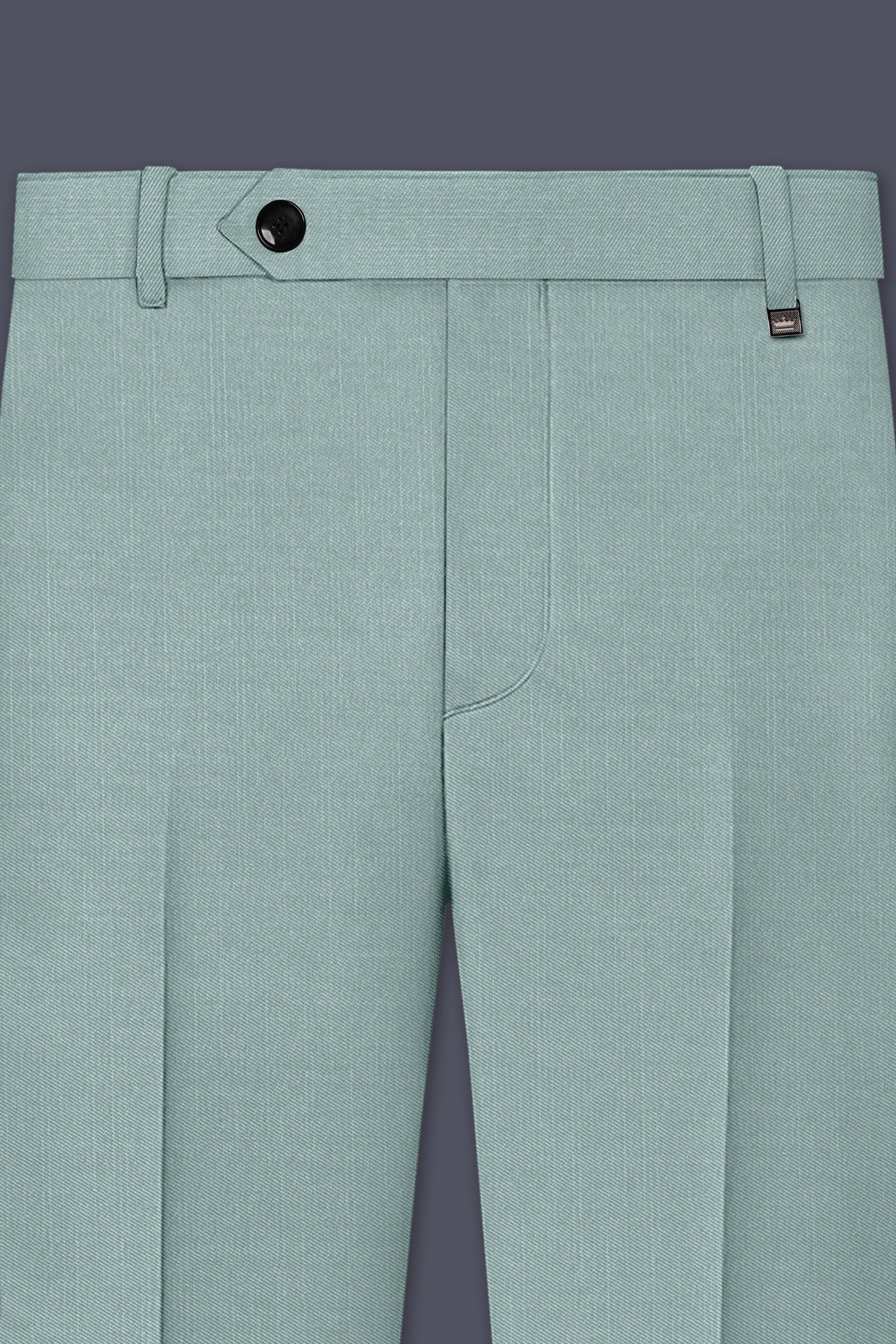 Tropic-Cadet Green Wool Rich Slight Stretch Waistband Pant