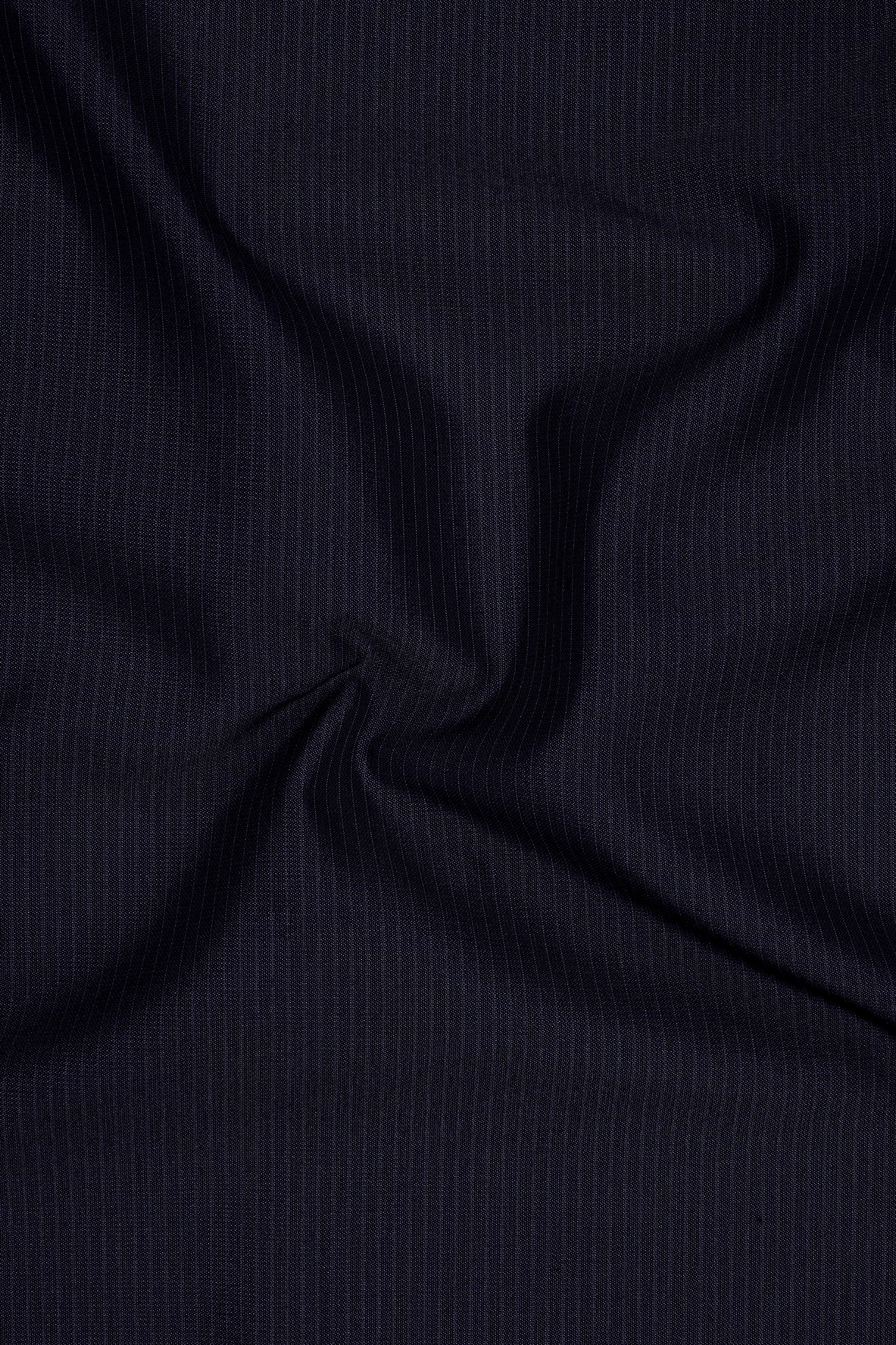 Elion-Bunker Blue Pencil Striped Wool Rich Slight Stretch Waistband Pant