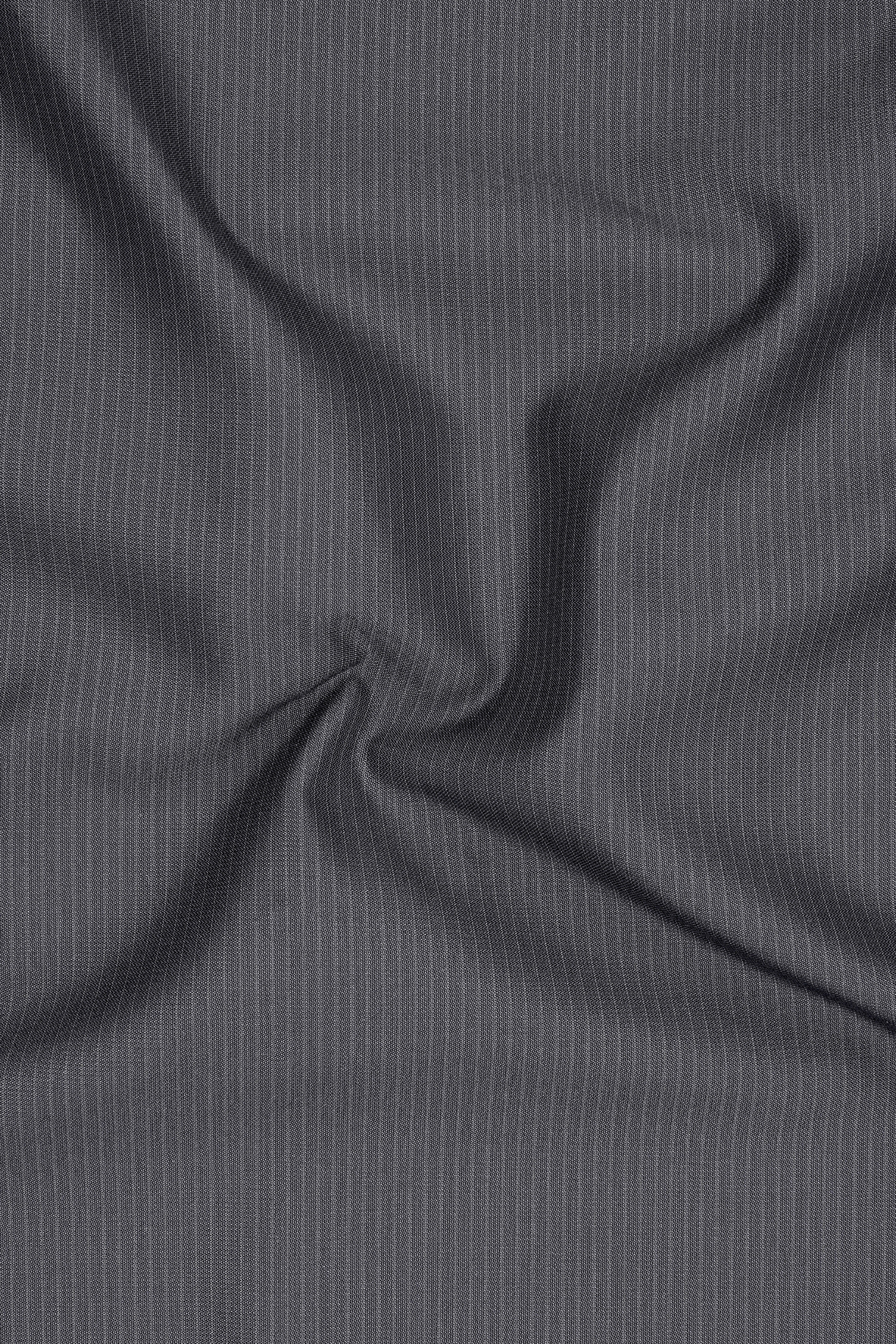 Apex-Ironside Gray Pencil Striped Wool Rich Slight Stretch Waistband Pant