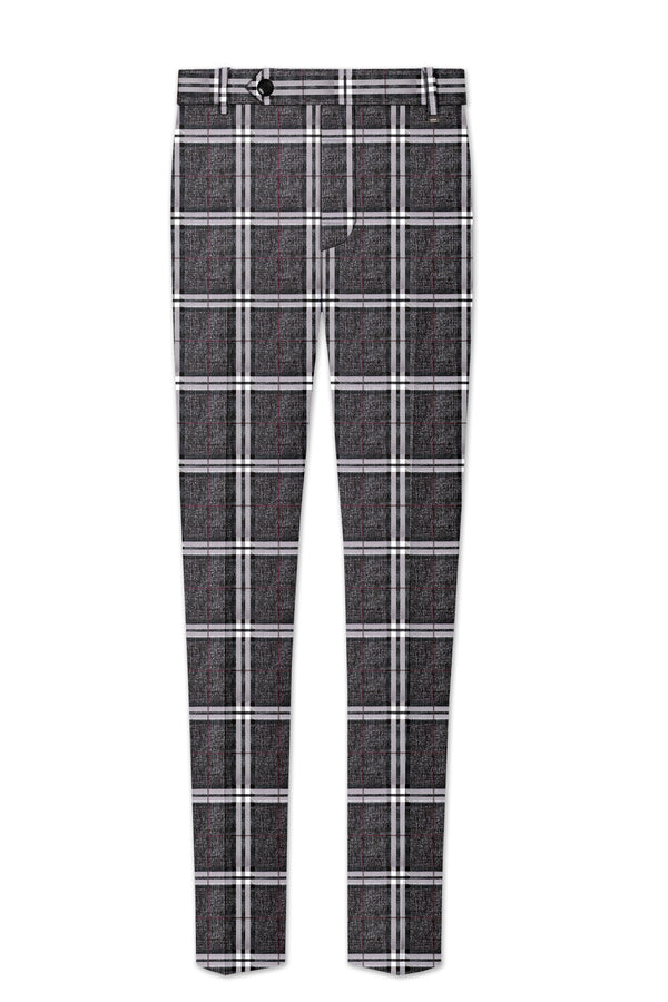 Axiom-Granite Gray Plaid Wool Rich Waistband Pant