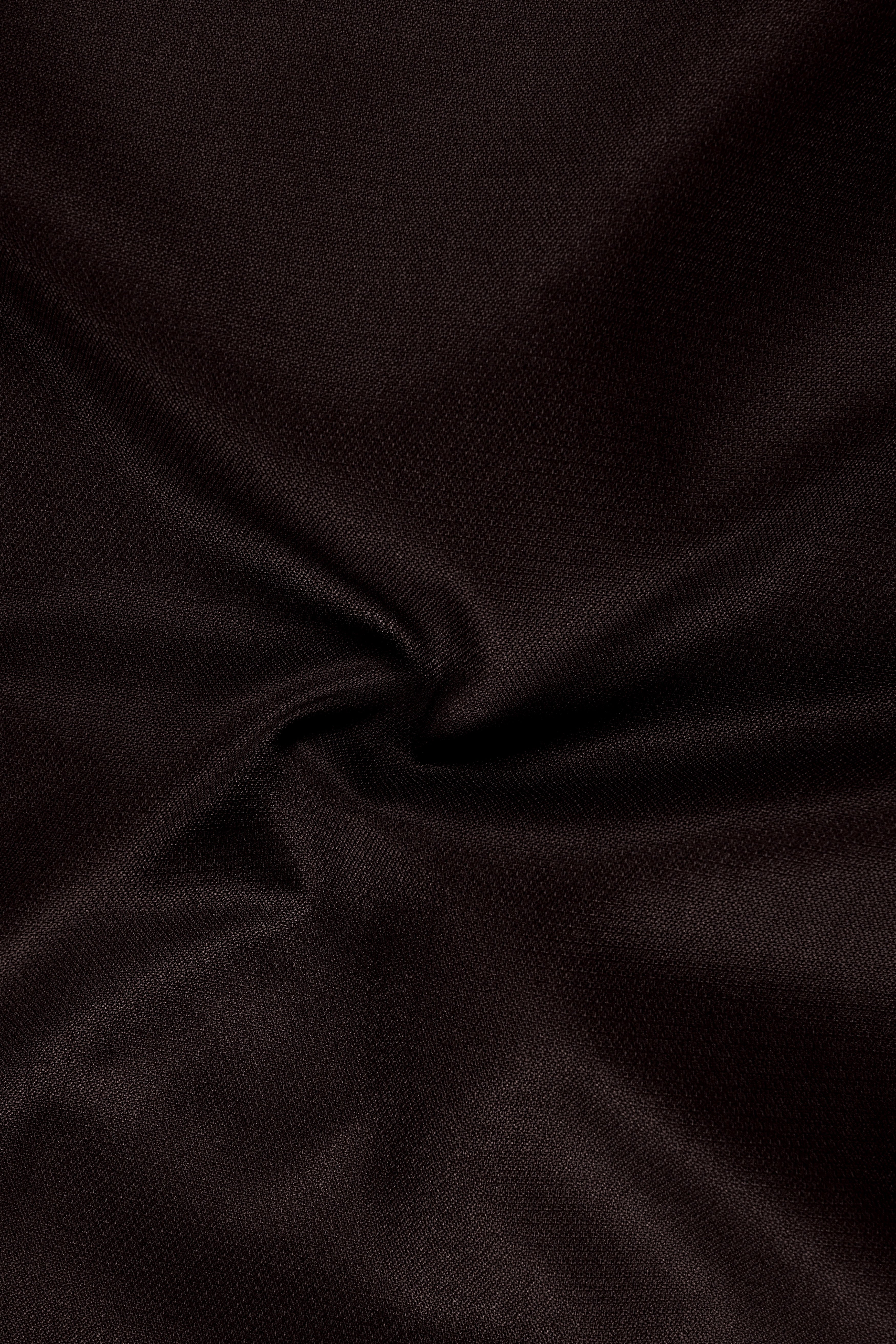 Hampton-Gondola Brown Diamond Textured Wool Rich Slight Stretch Waistband Pant