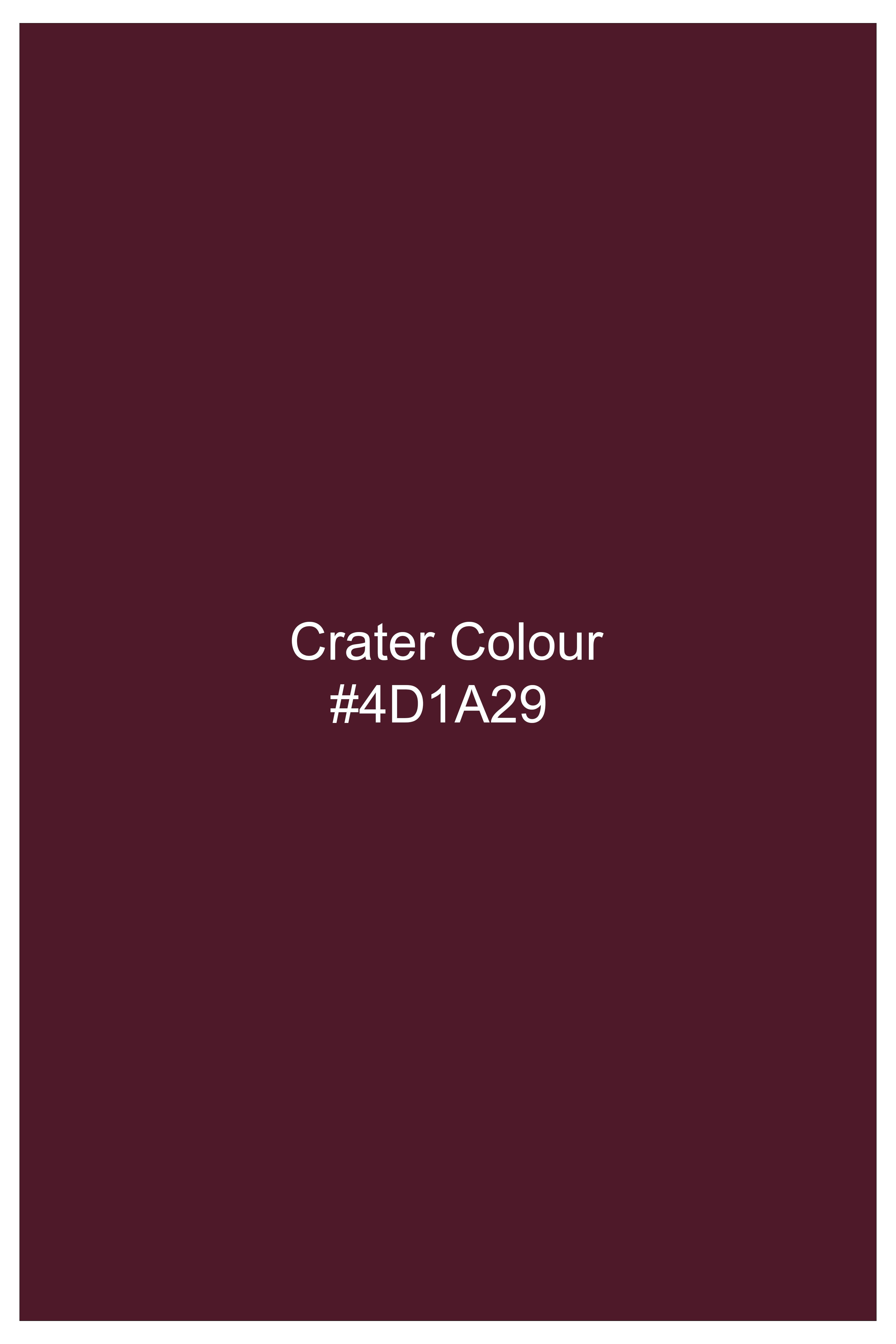 Imperial-Crater Maroon Diamond Textured Wool Rich Slight Stretch Waistband Pant