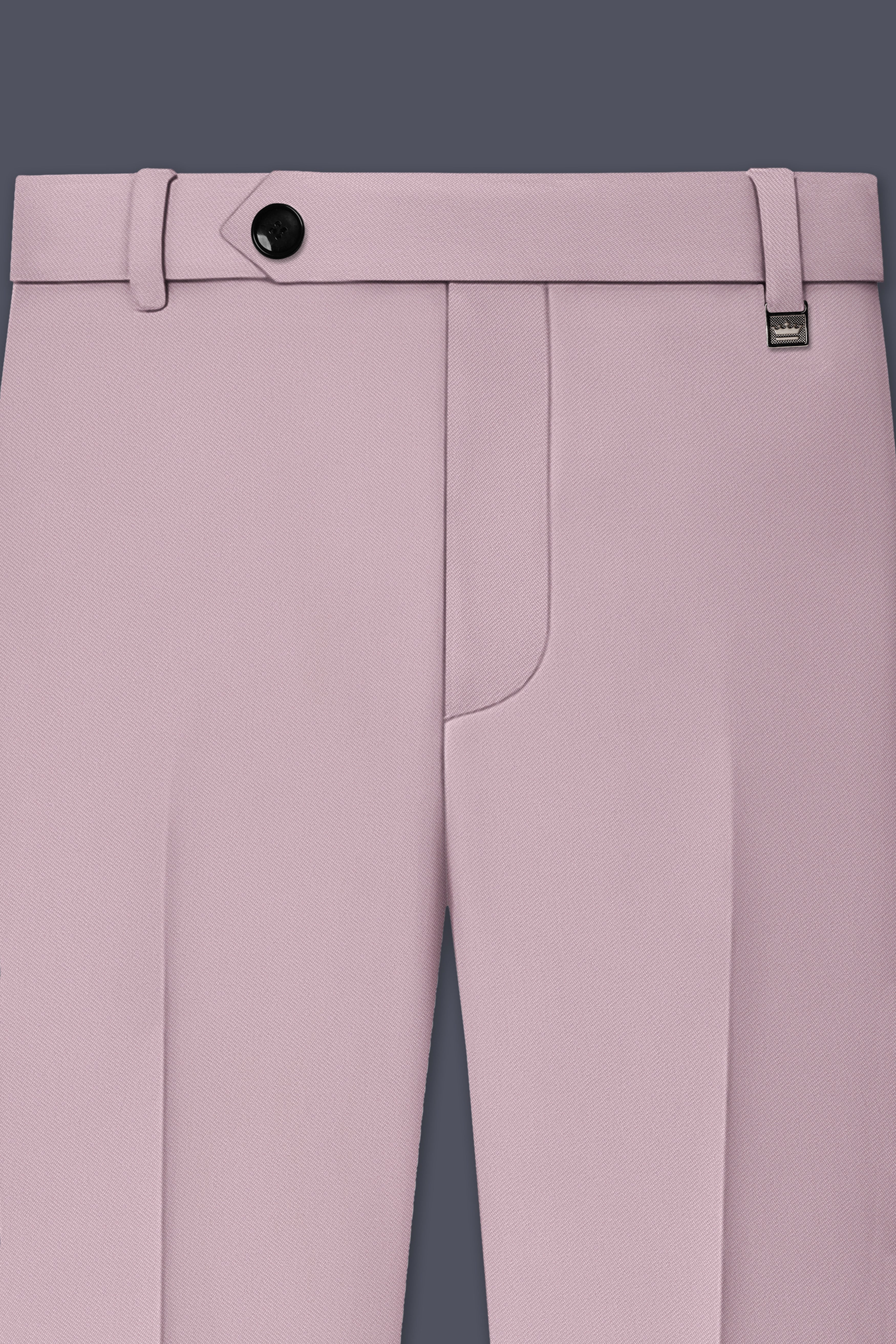 Allure-Korean Blossom Pink 4-Way Stretch Wrinkle-Free Wool Rich Stretchable Waistband Pant