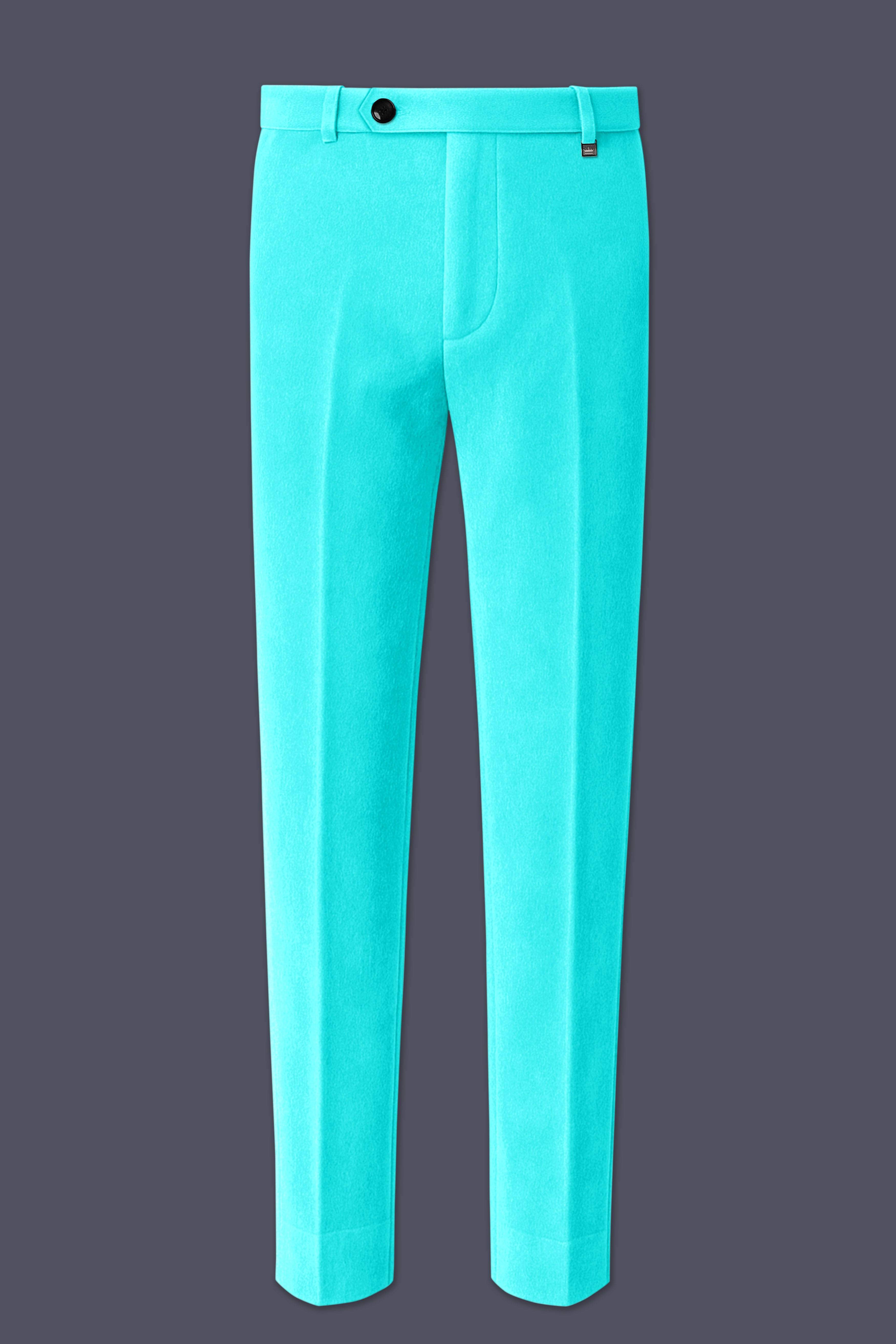 Sovereign-Turquoise Blue Velvet Stretchable Waistband Pant