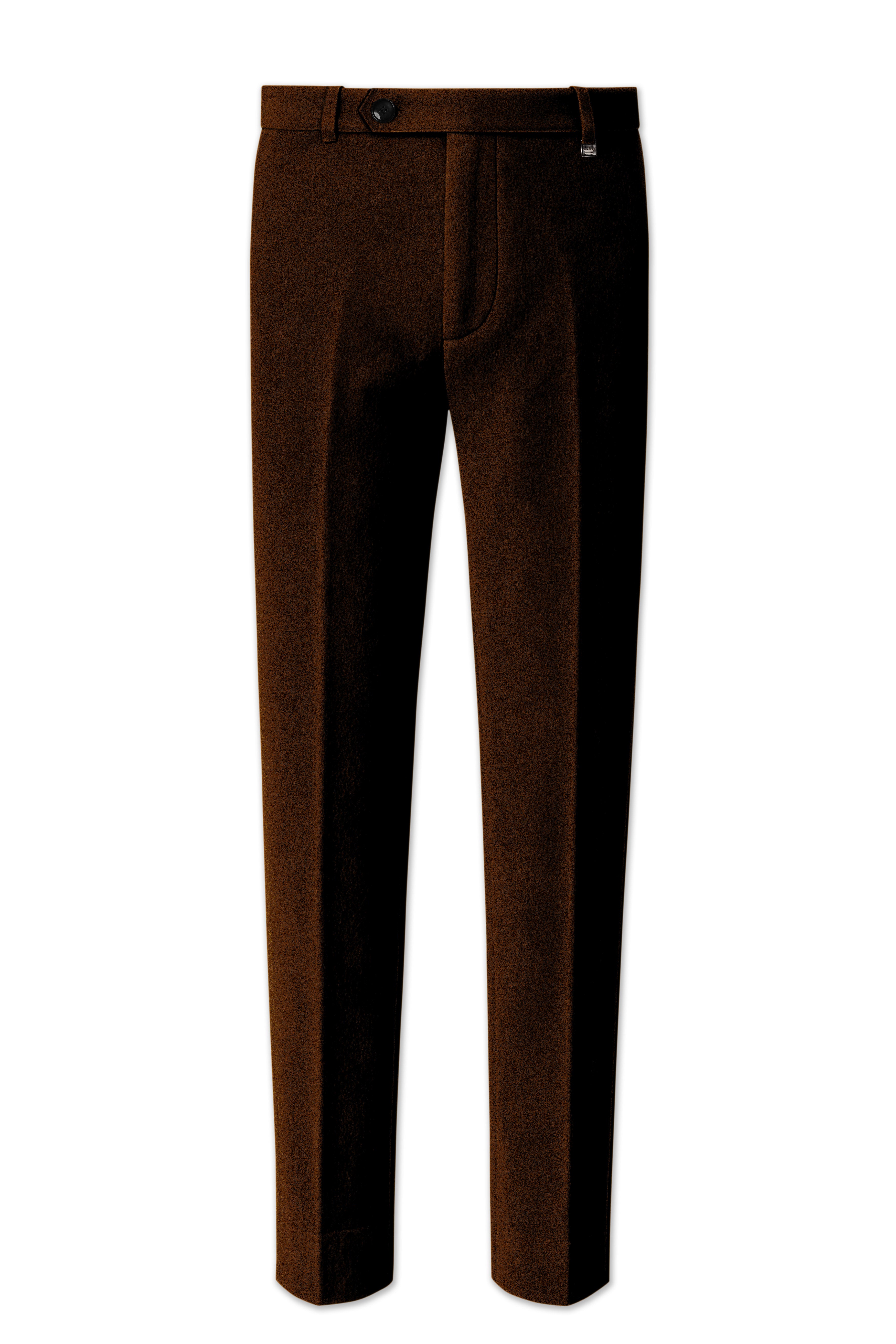 Torvex-Creole Brown Velvet Stretchable Waistband Pant