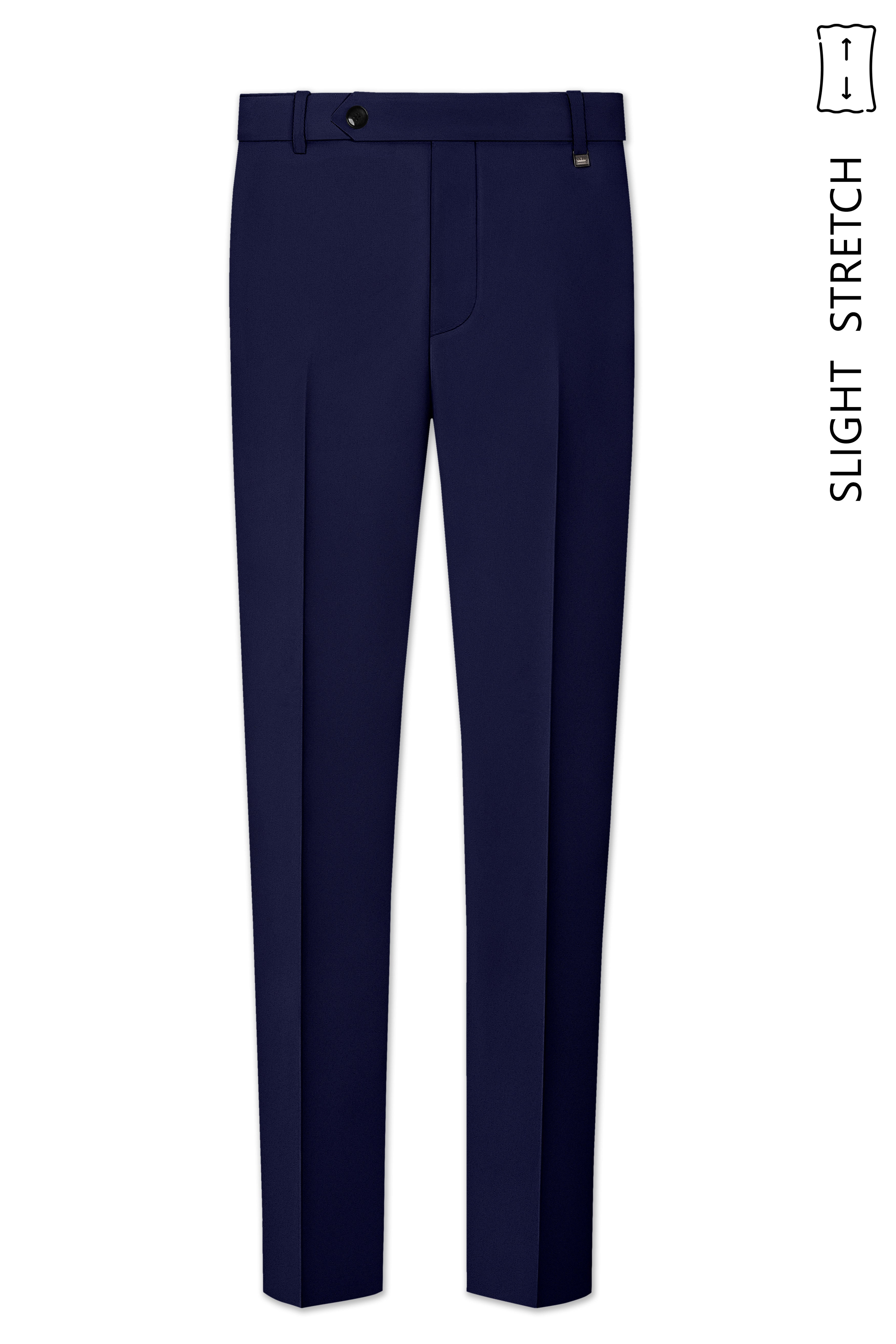 Aegean-Mirage Blue Slight Stretch Subtle Sheen Poly-Viscose Waistband Pant
