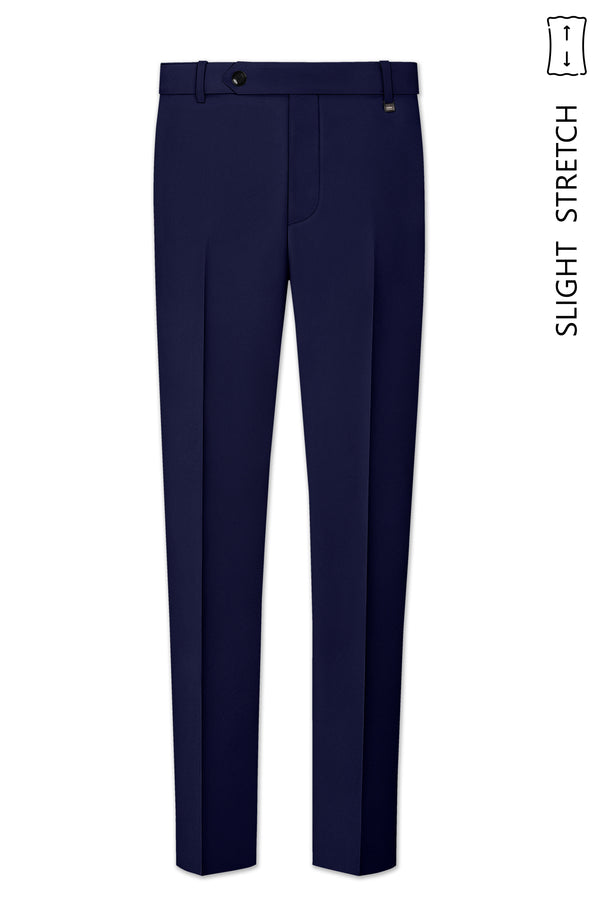 Aegean-Mirage Blue Slight Stretch Subtle Sheen Poly-Viscose Waistband Pant