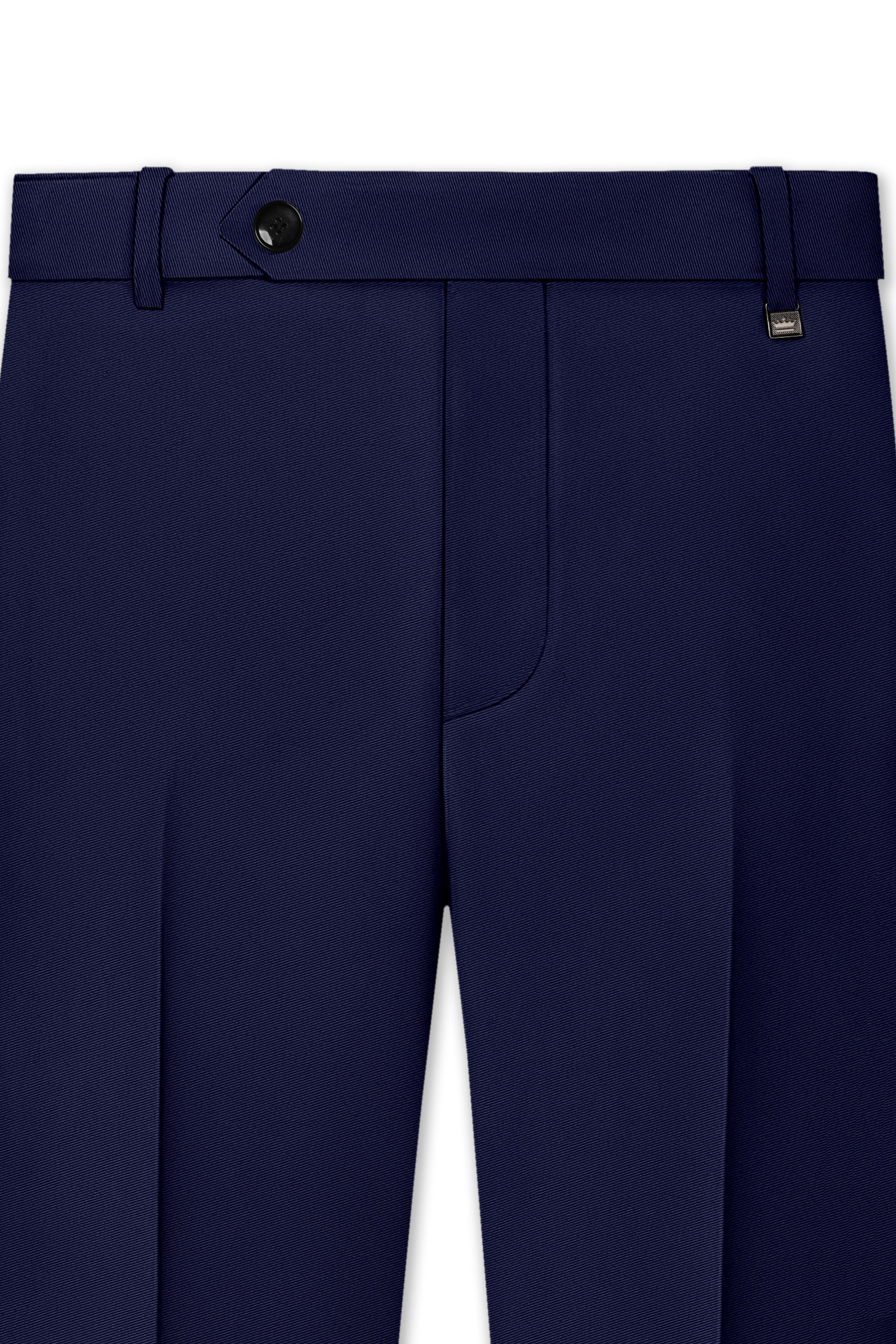 Aegean-Mirage Blue Slight Stretch Subtle Sheen Poly-Viscose Waistband Pant
