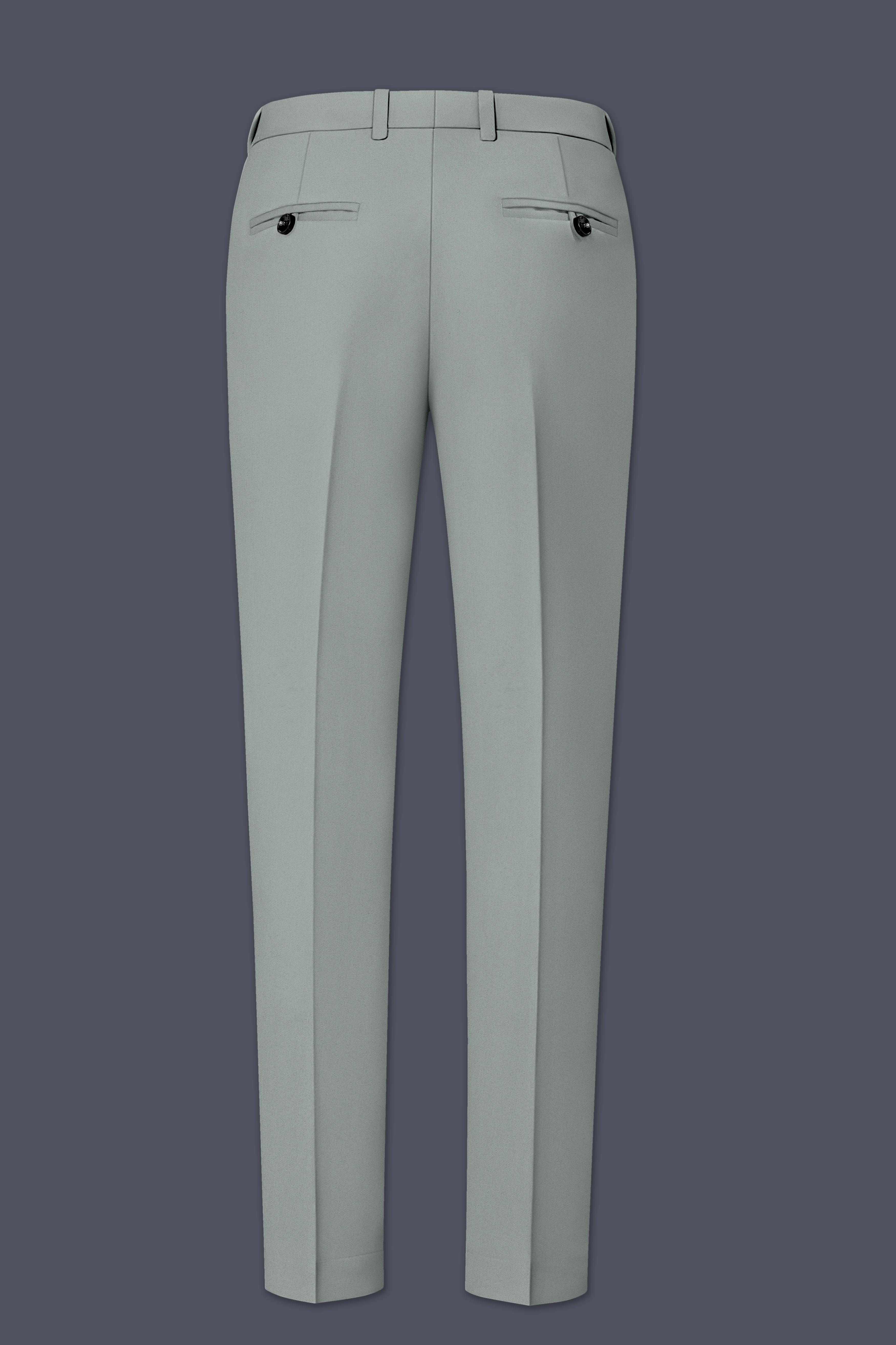 Beryl-Regent Green Slight Stretch Subtle Sheen Poly-Viscose Waistband Pant