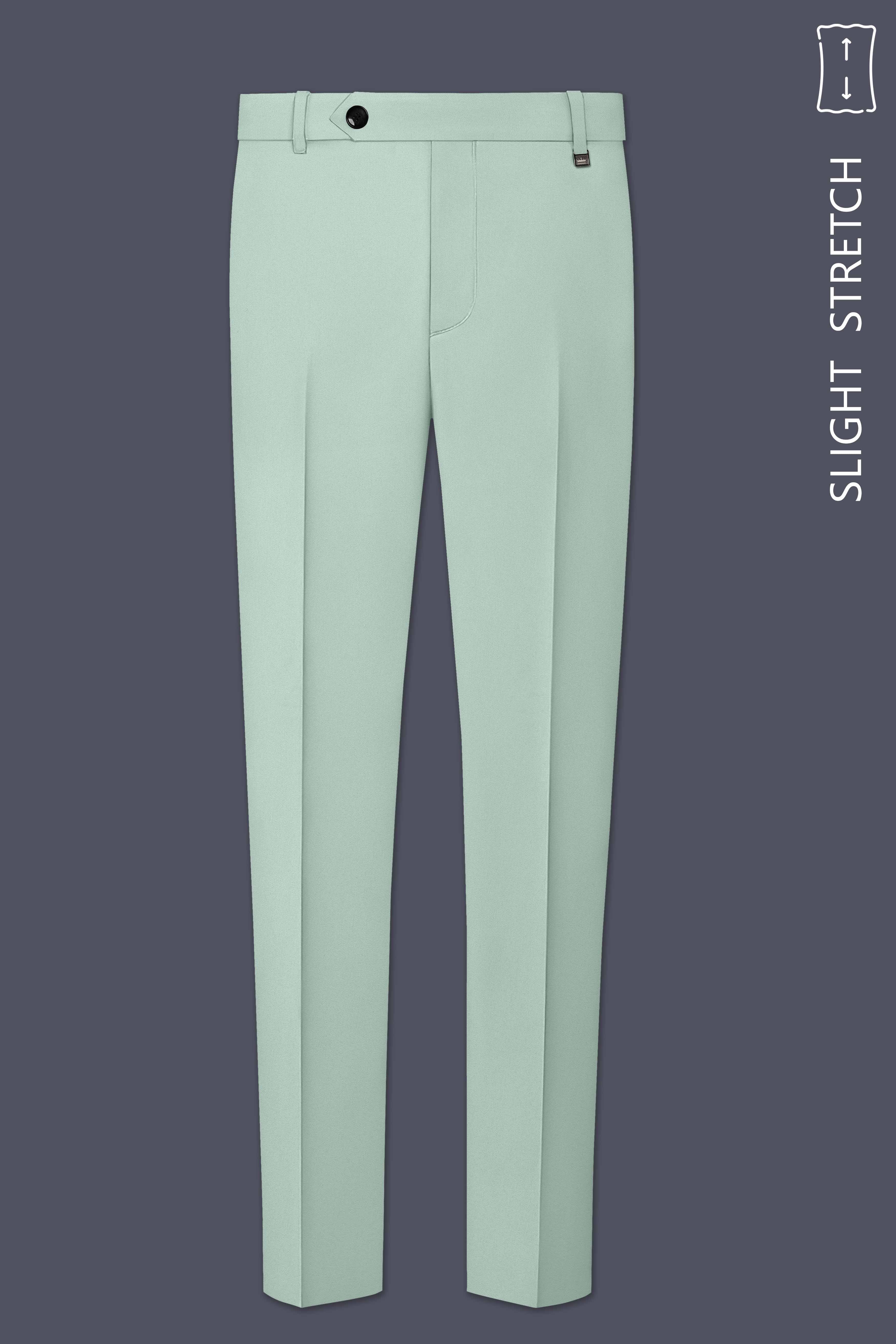 Umbra-Shadow Green Solid Premium Poly-Viscose Single Breasted Suit