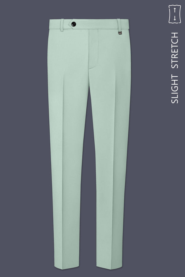 Umbra-Shadow Green Slight Stretch Subtle Sheen Poly-Viscose Waistband Pant