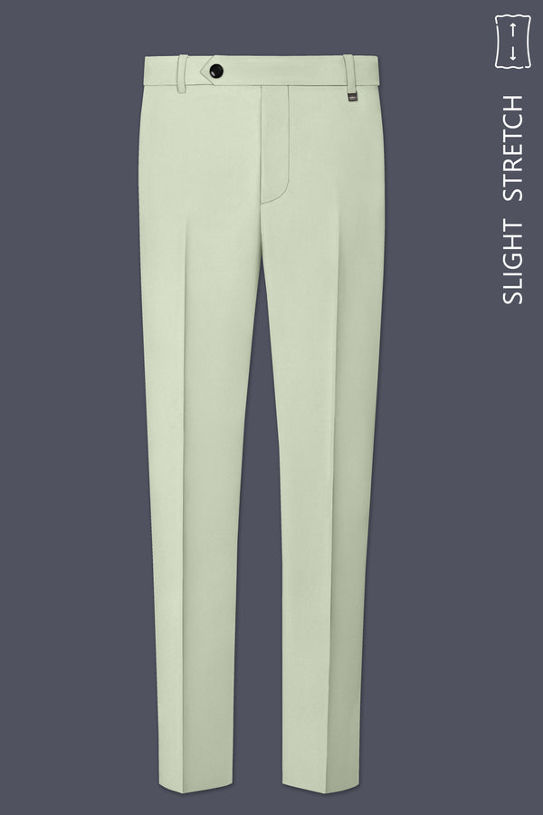 Breeze-Mint Green Slight Stretch Subtle Sheen Poly-Viscose Waistband Pant
