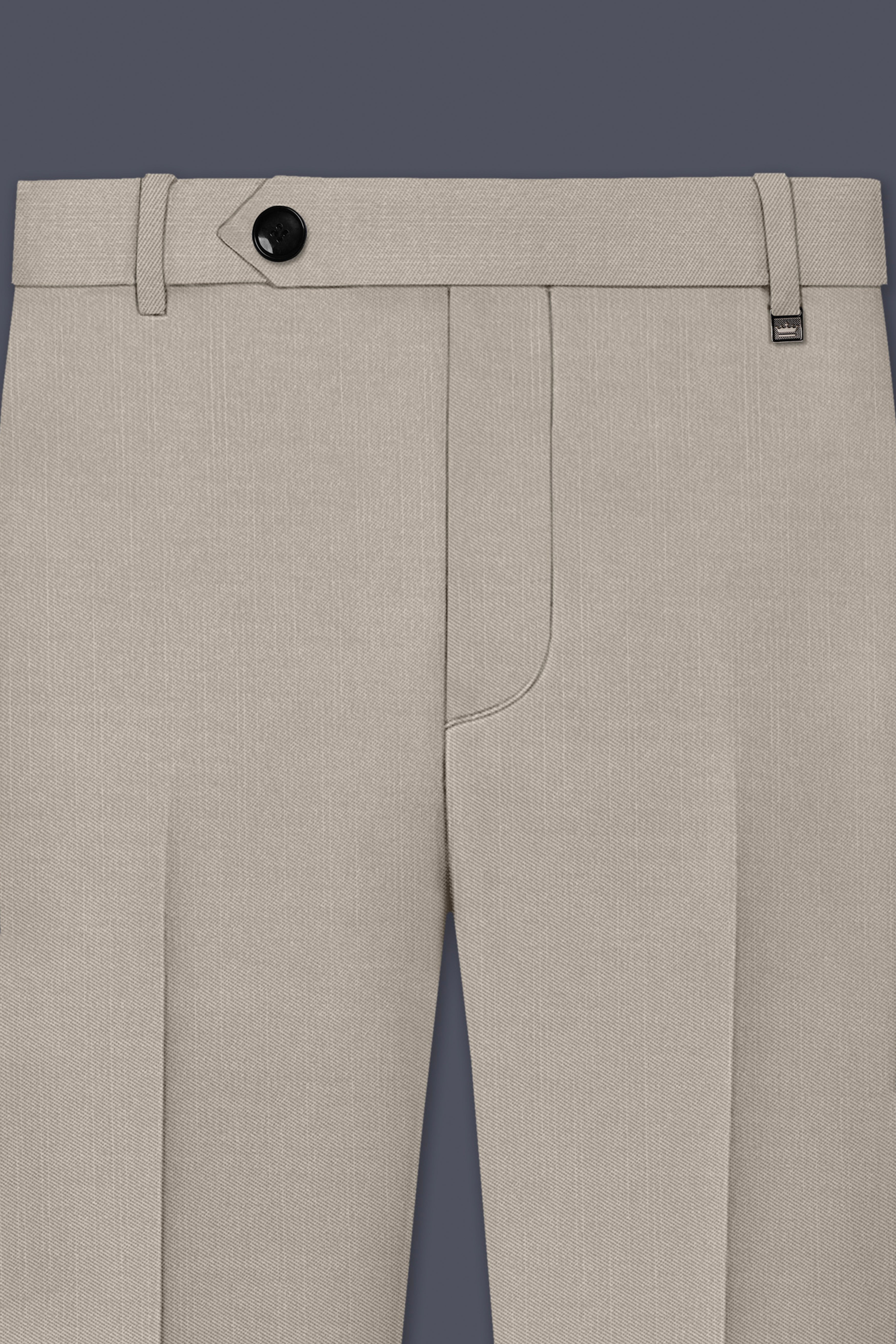 Sterling-Martini Cream Wool Rich Slight Stretch Waistband Pant