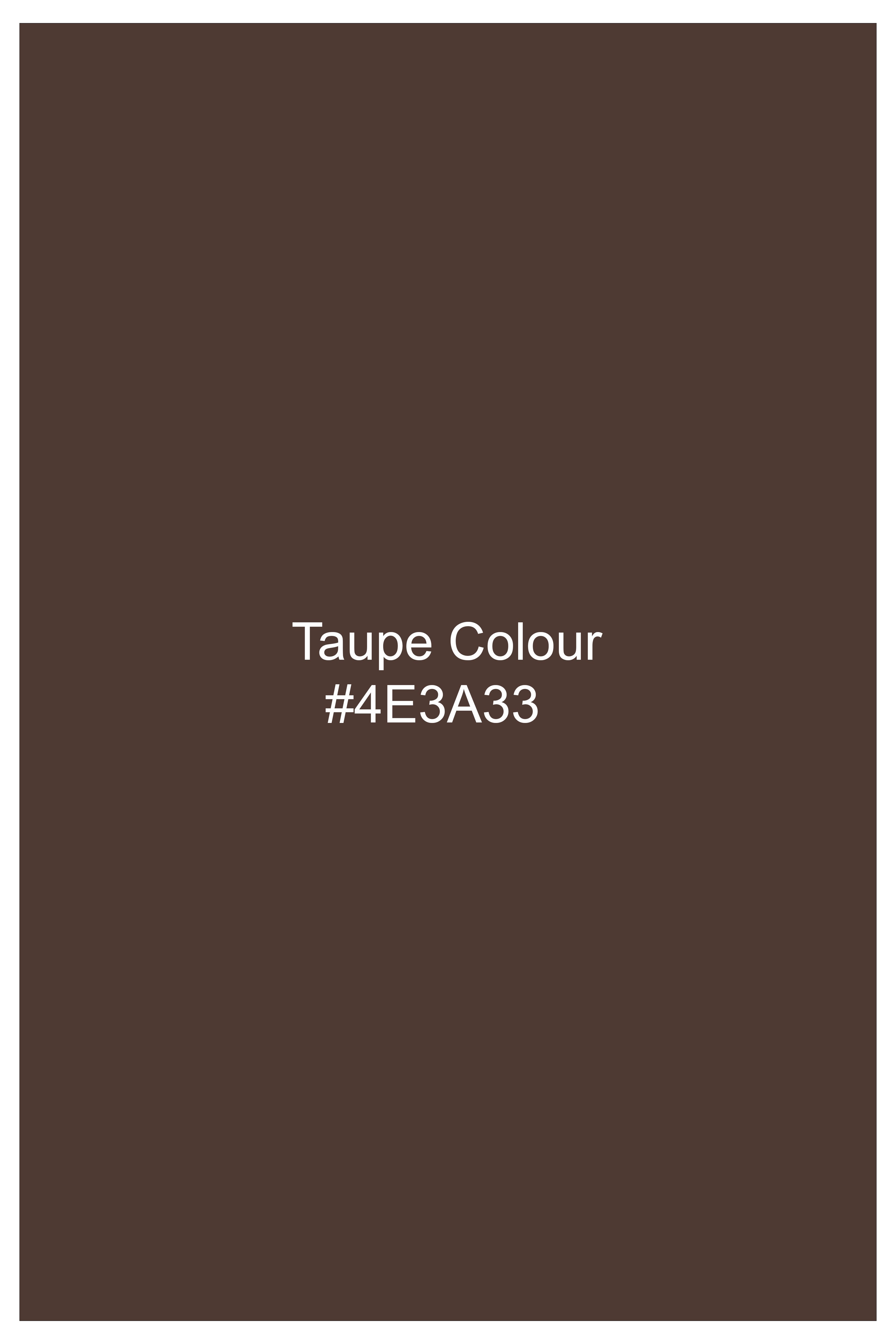 Dunaro-Taupe Brown Slight Stretch Subtle Sheen Poly-Viscose Waistband Pant