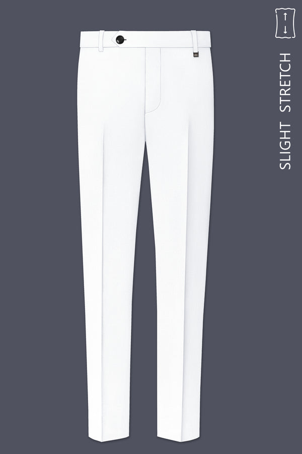 Sterling-Bright White Diamond Textured Wool Rich Slight Stretch Waistband Pant