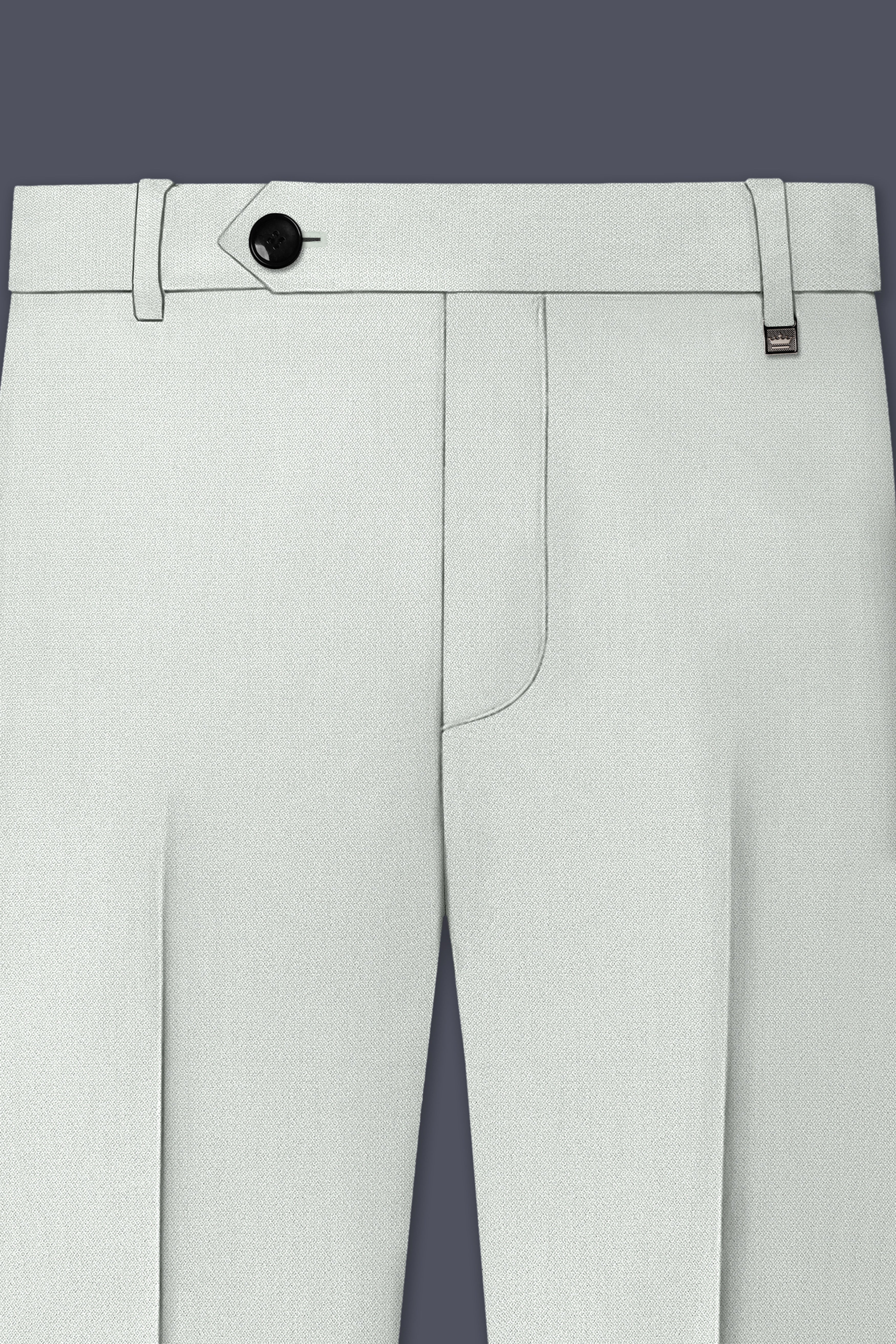 Regent-Noble Gray Diamond Textured Wool Rich Slight Stretch Waistband Pant