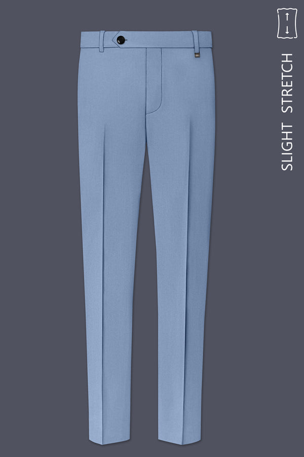 Harbor-Waterloo Blue Diamond Textured Wool Rich Slight Stretch Waistband Pant