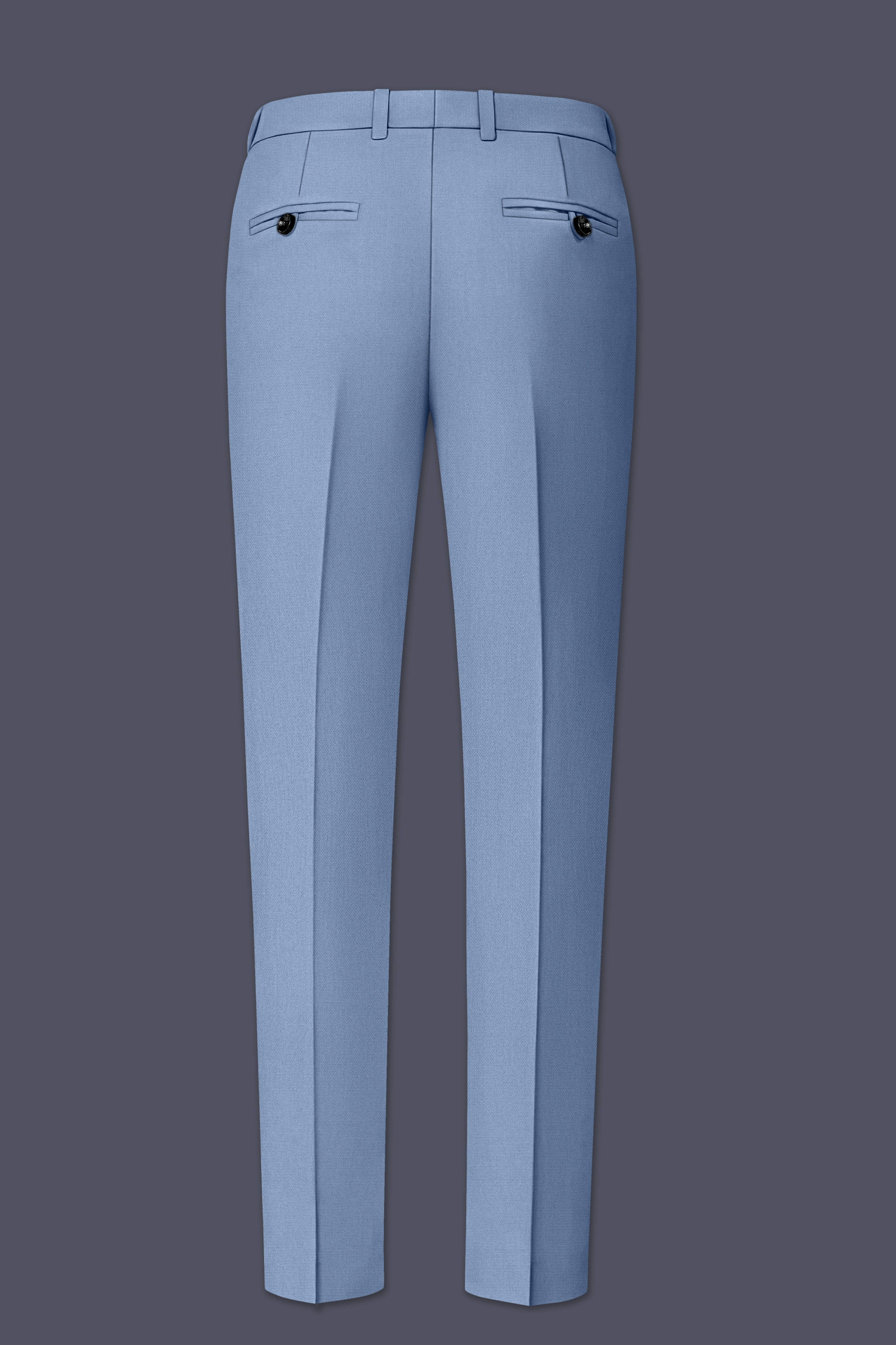 Harbor-Waterloo Blue Diamond Textured Wool Rich Slight Stretch Waistband Pant
